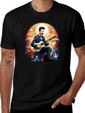 Guitarist Portrait Black T-Shirt