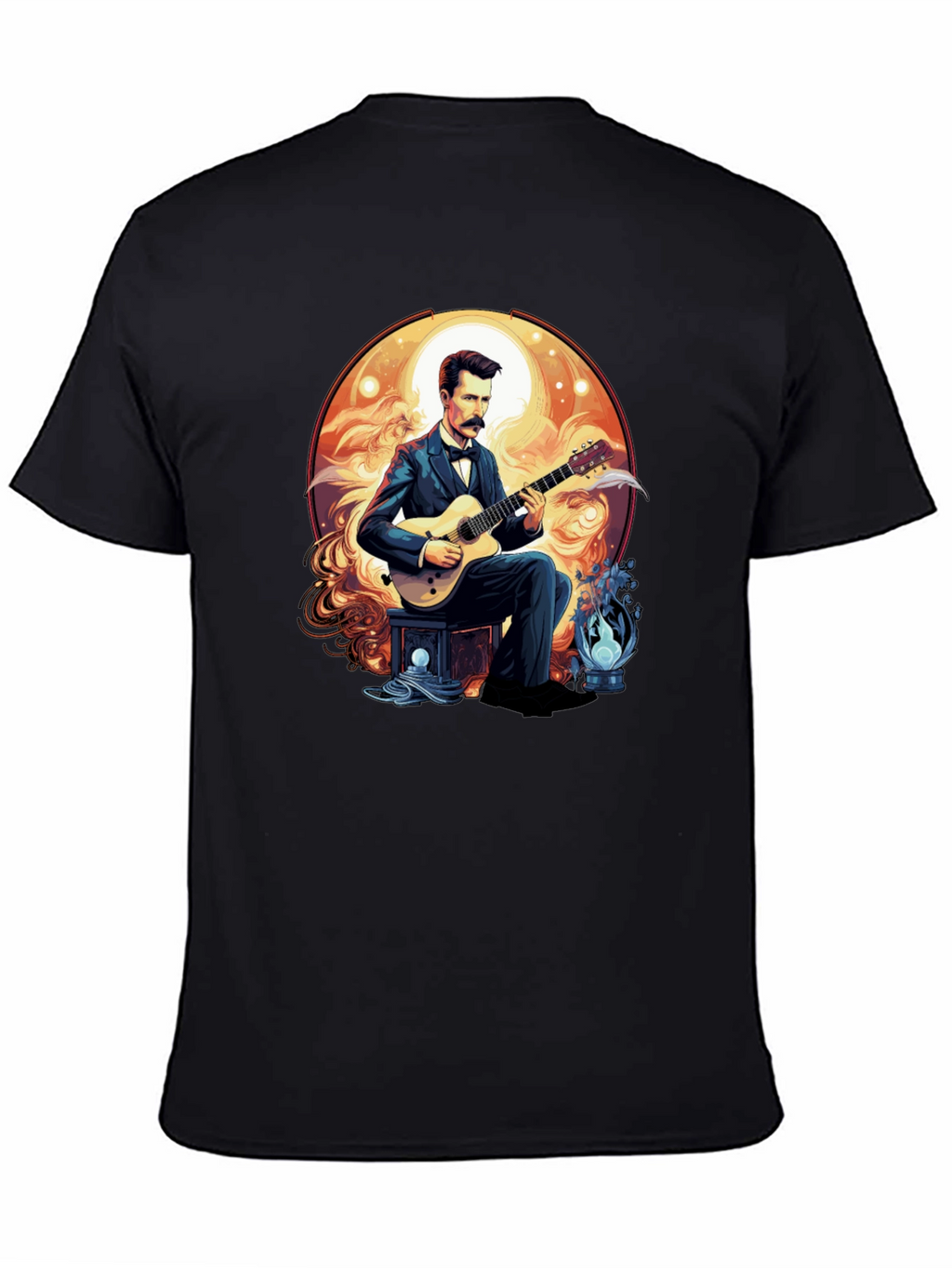 Guitarist Portrait Black T-Shirt