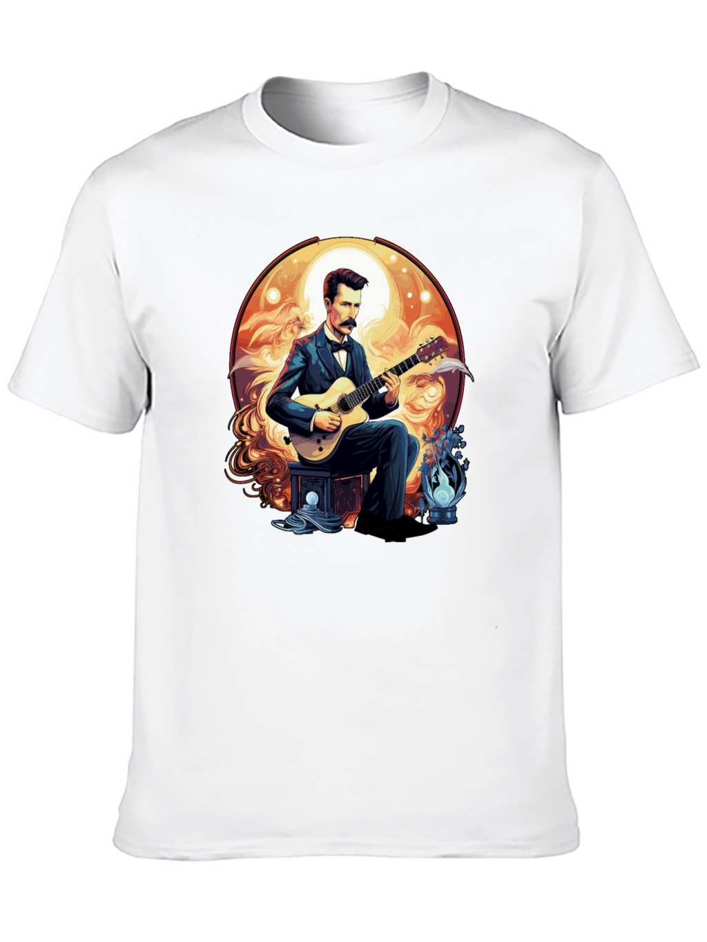 Guitarist Portrait Black T-Shirt