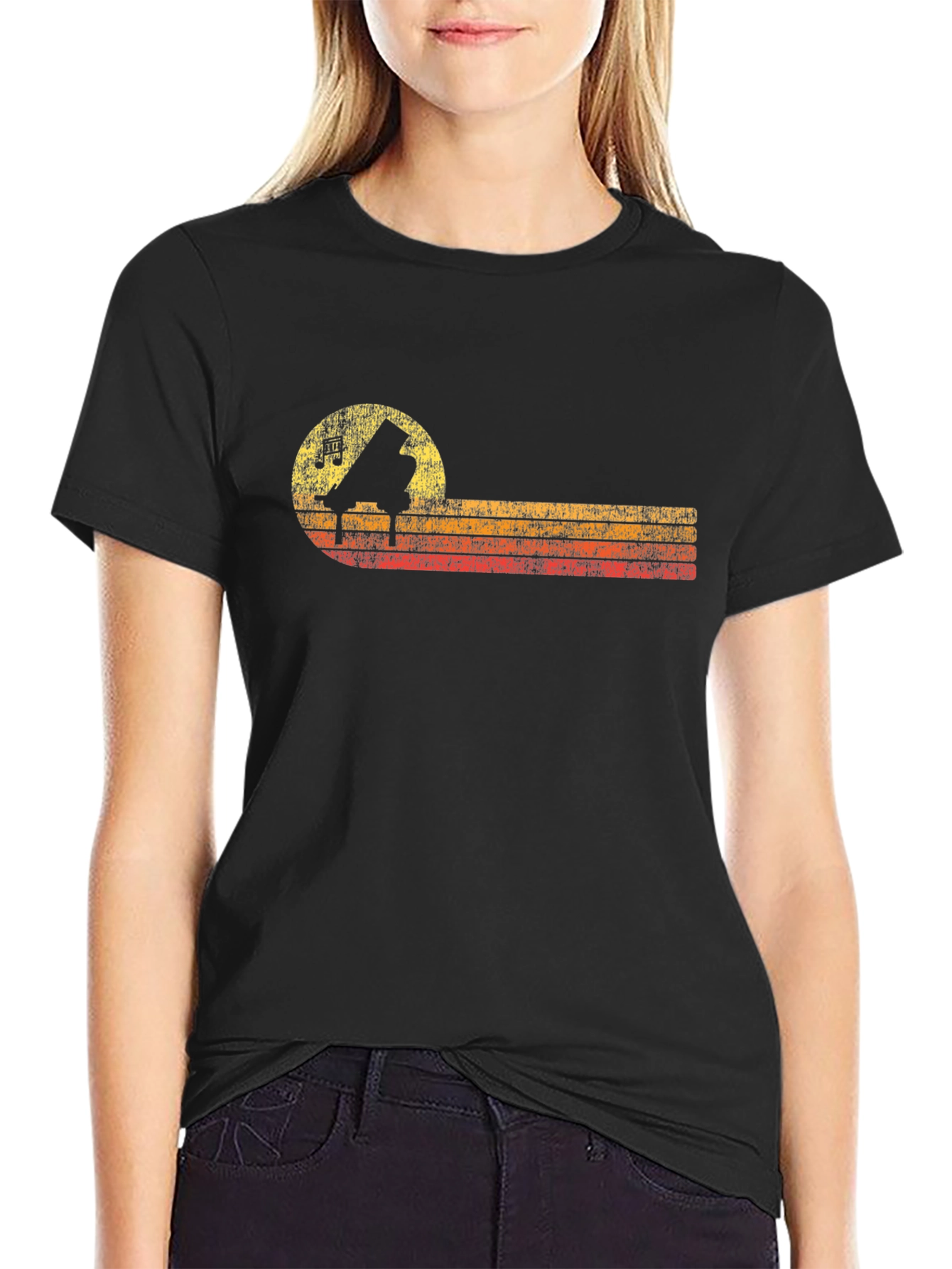 Retro Piano T-Shirt - Music Lover Tee