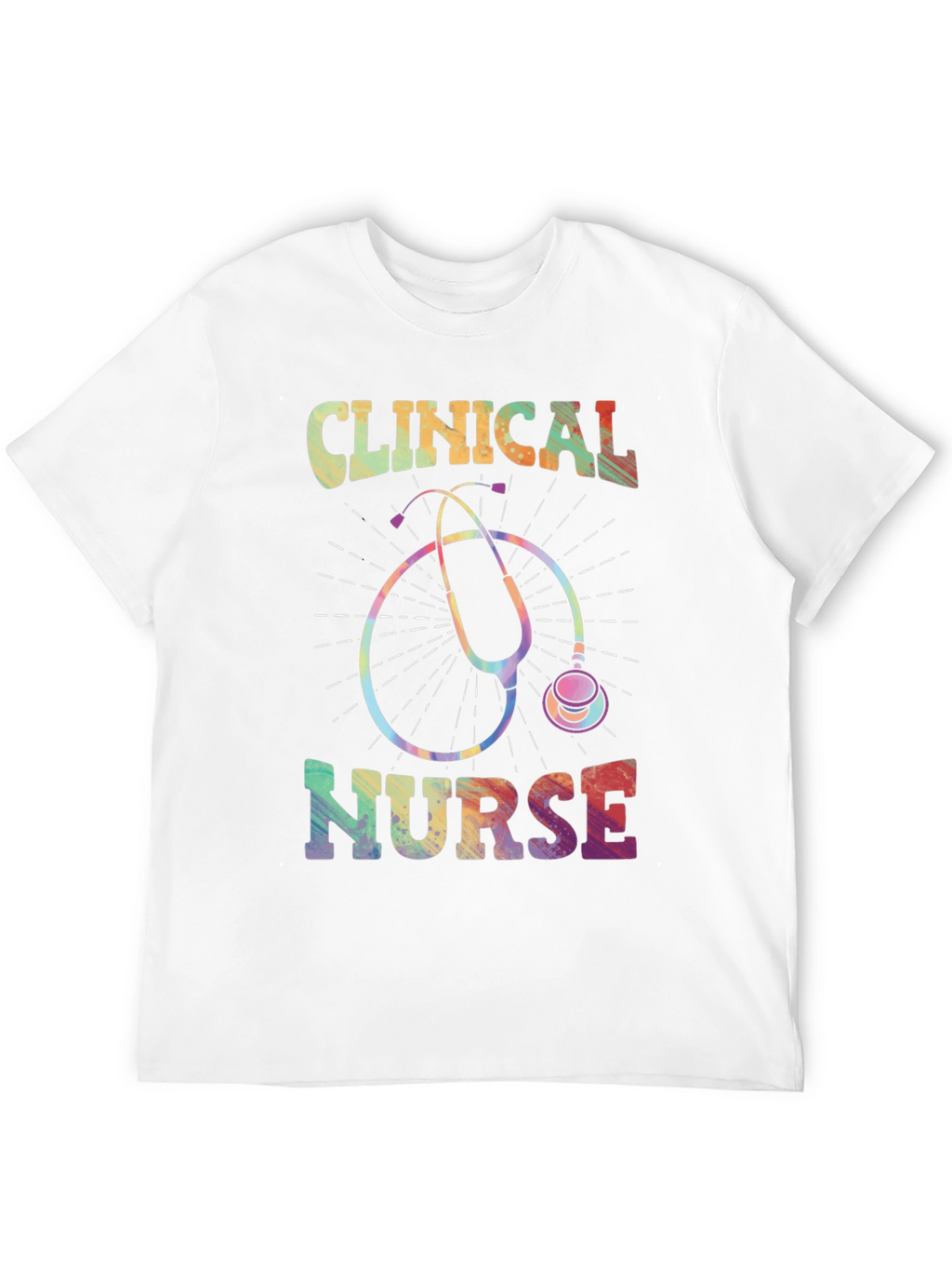 Clinical Nurse Rainbow Stethoscope Graphic Tee