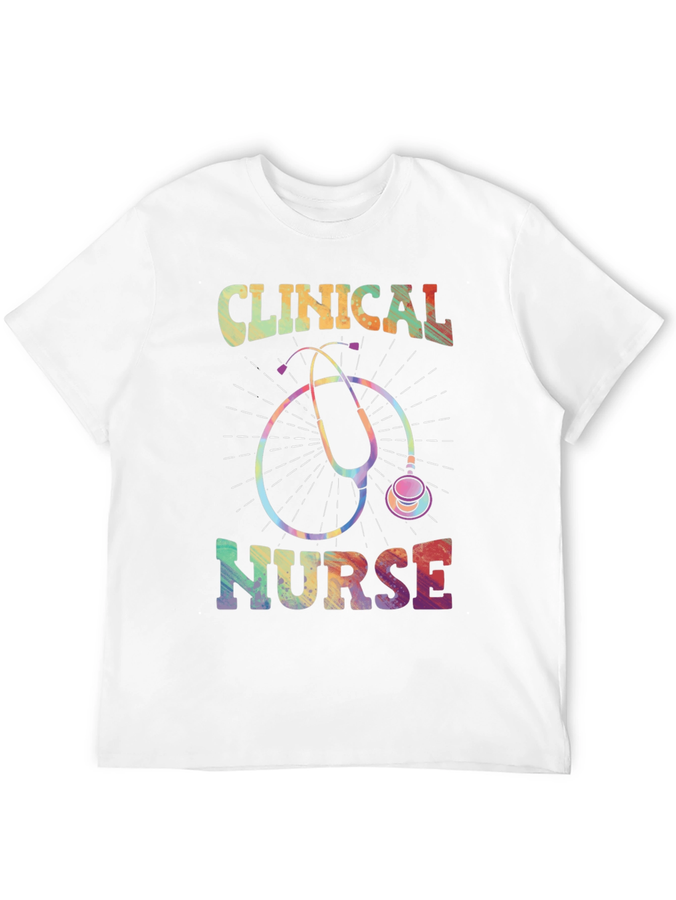 Clinical Nurse Rainbow Stethoscope Graphic Tee