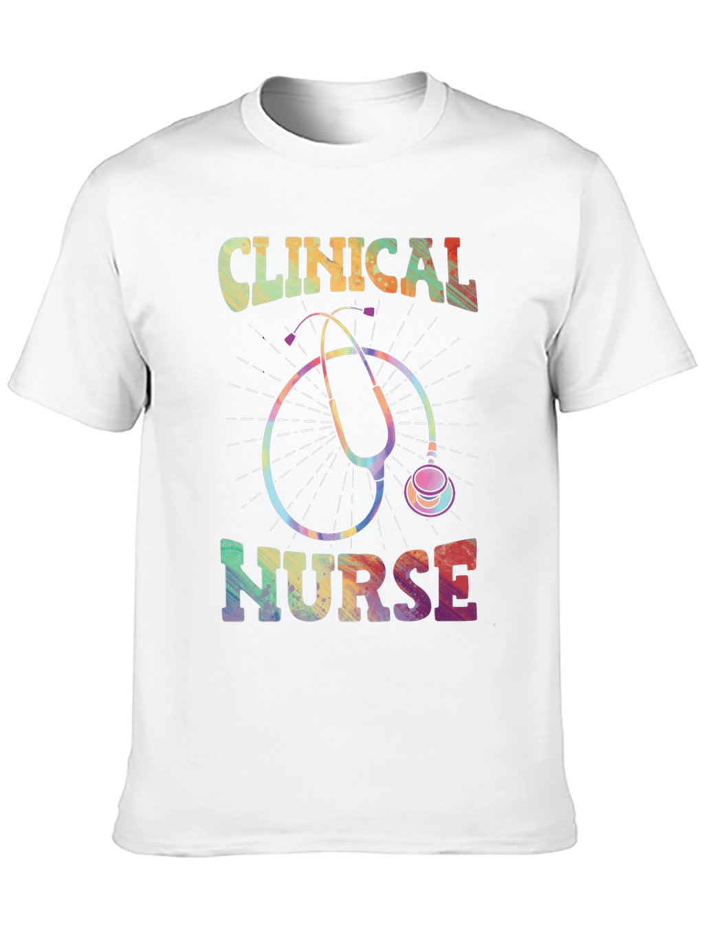 Clinical Nurse Rainbow Stethoscope Graphic Tee
