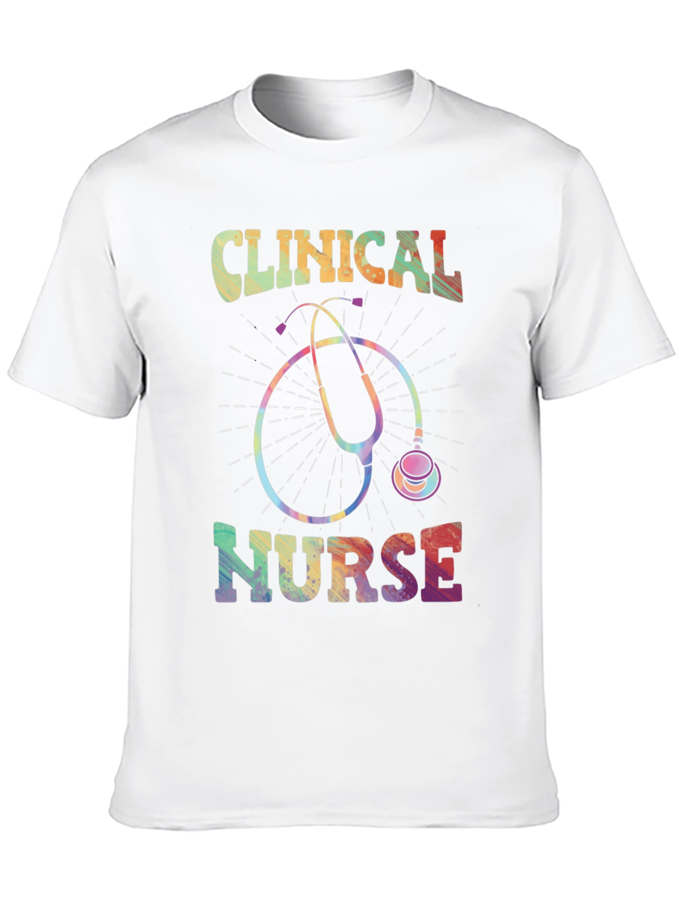 Clinical Nurse Rainbow Stethoscope Graphic Tee