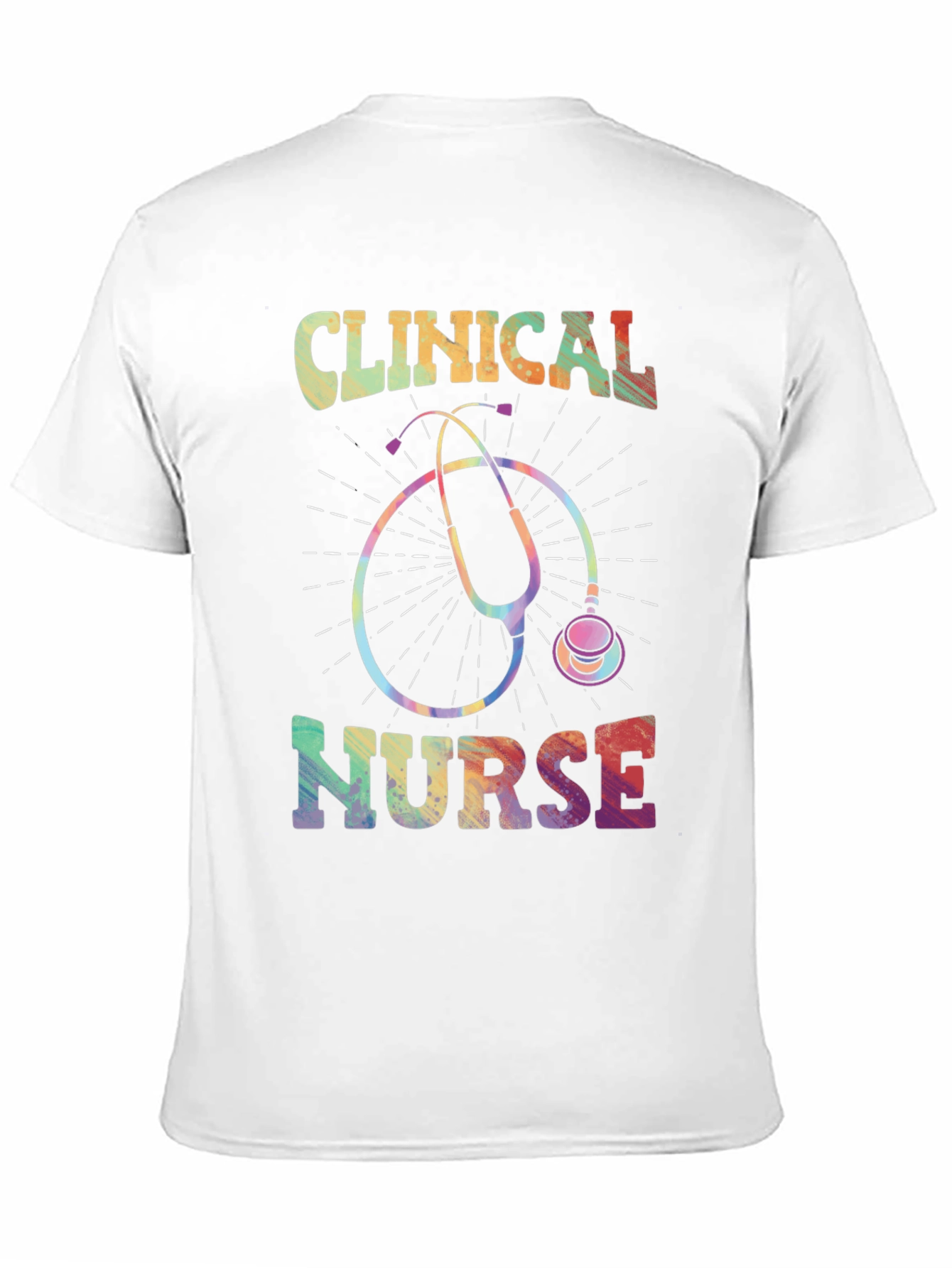 Clinical Nurse Rainbow Stethoscope Graphic Tee