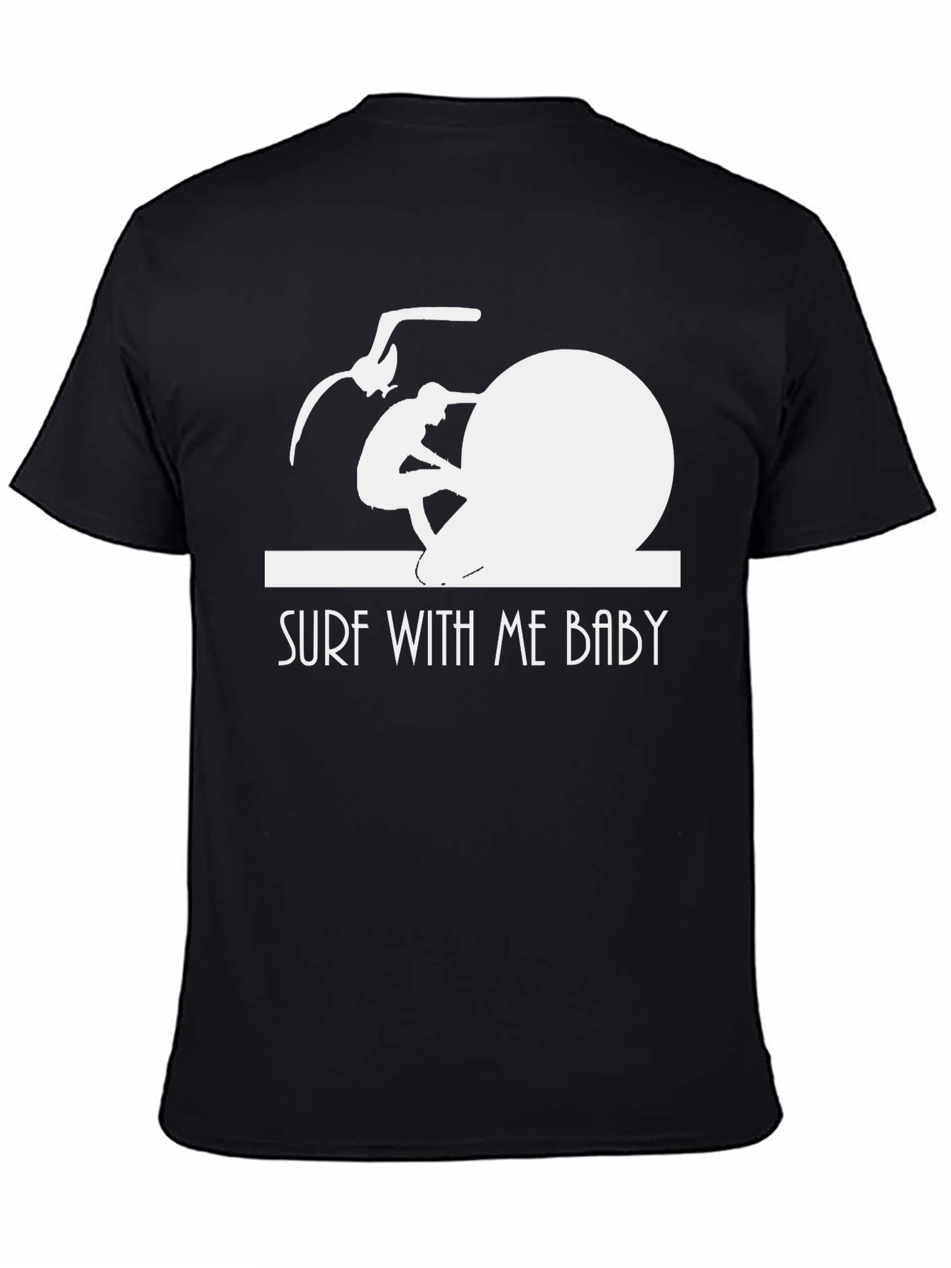Surf With Me Baby T-Shirt - Black