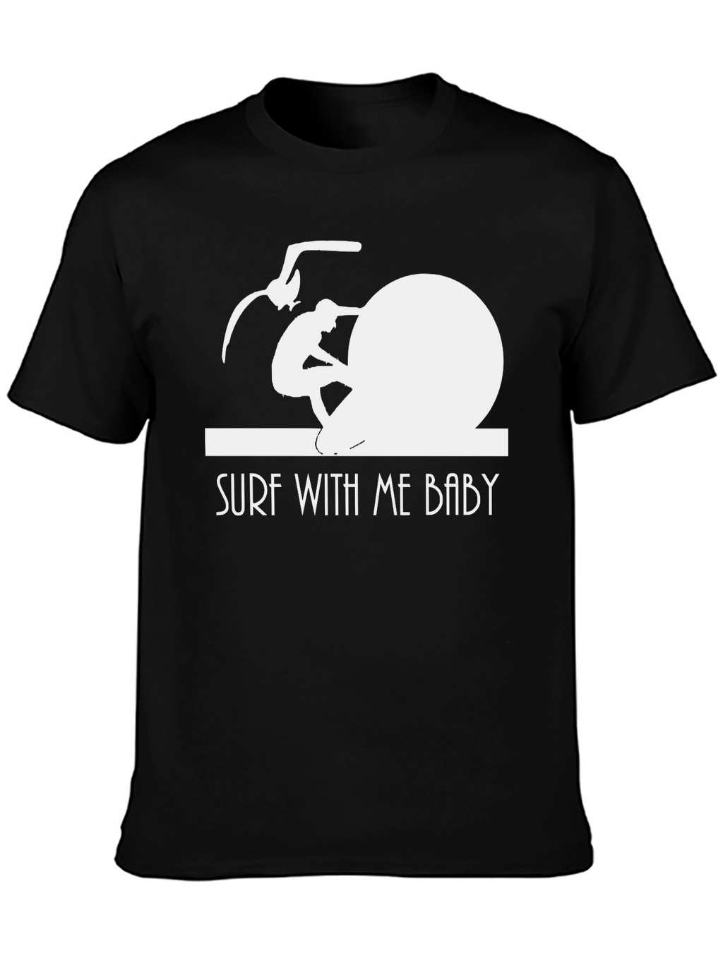Surf With Me Baby T-Shirt - Black