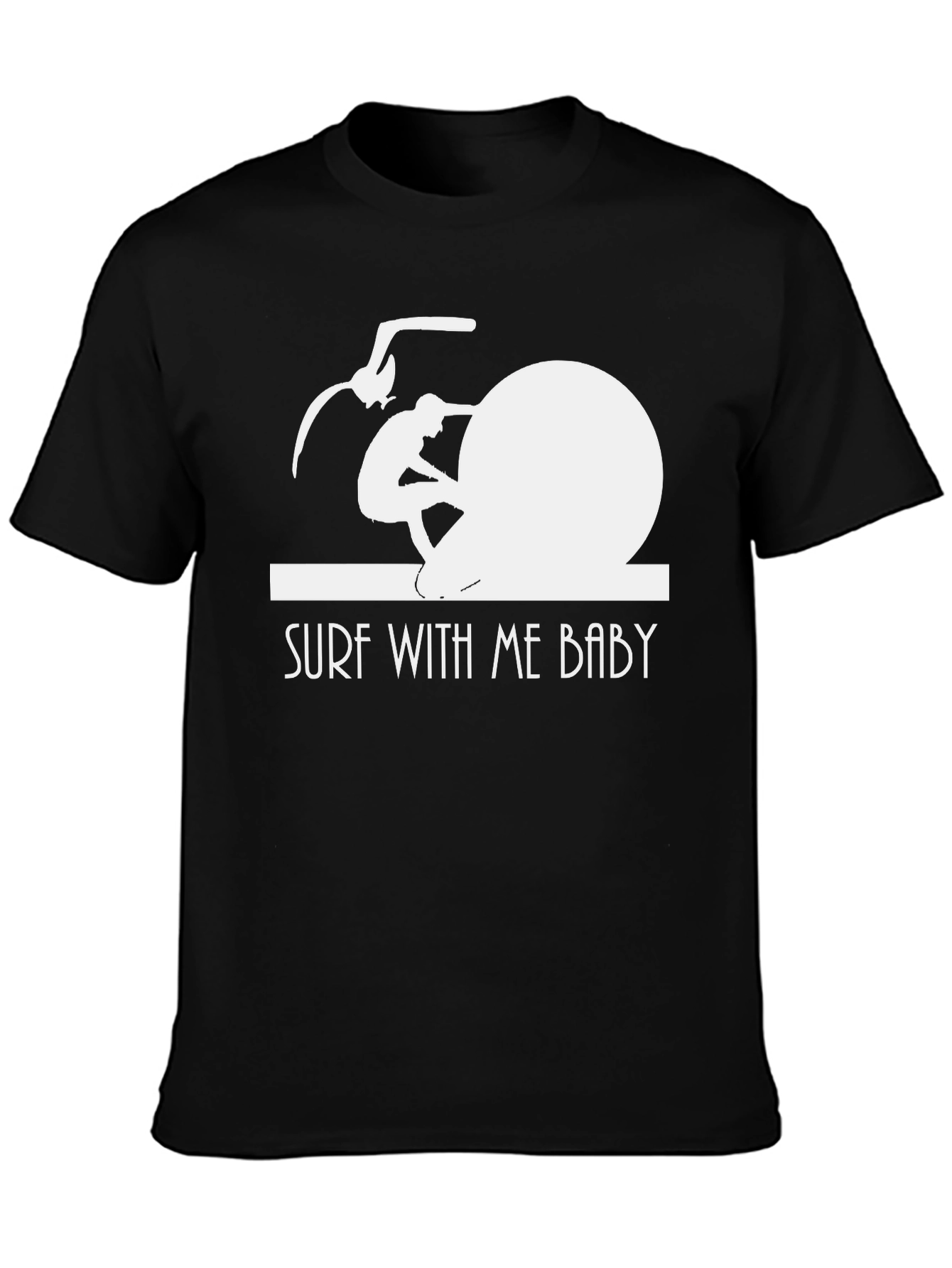 Surf With Me Baby T-Shirt - Black