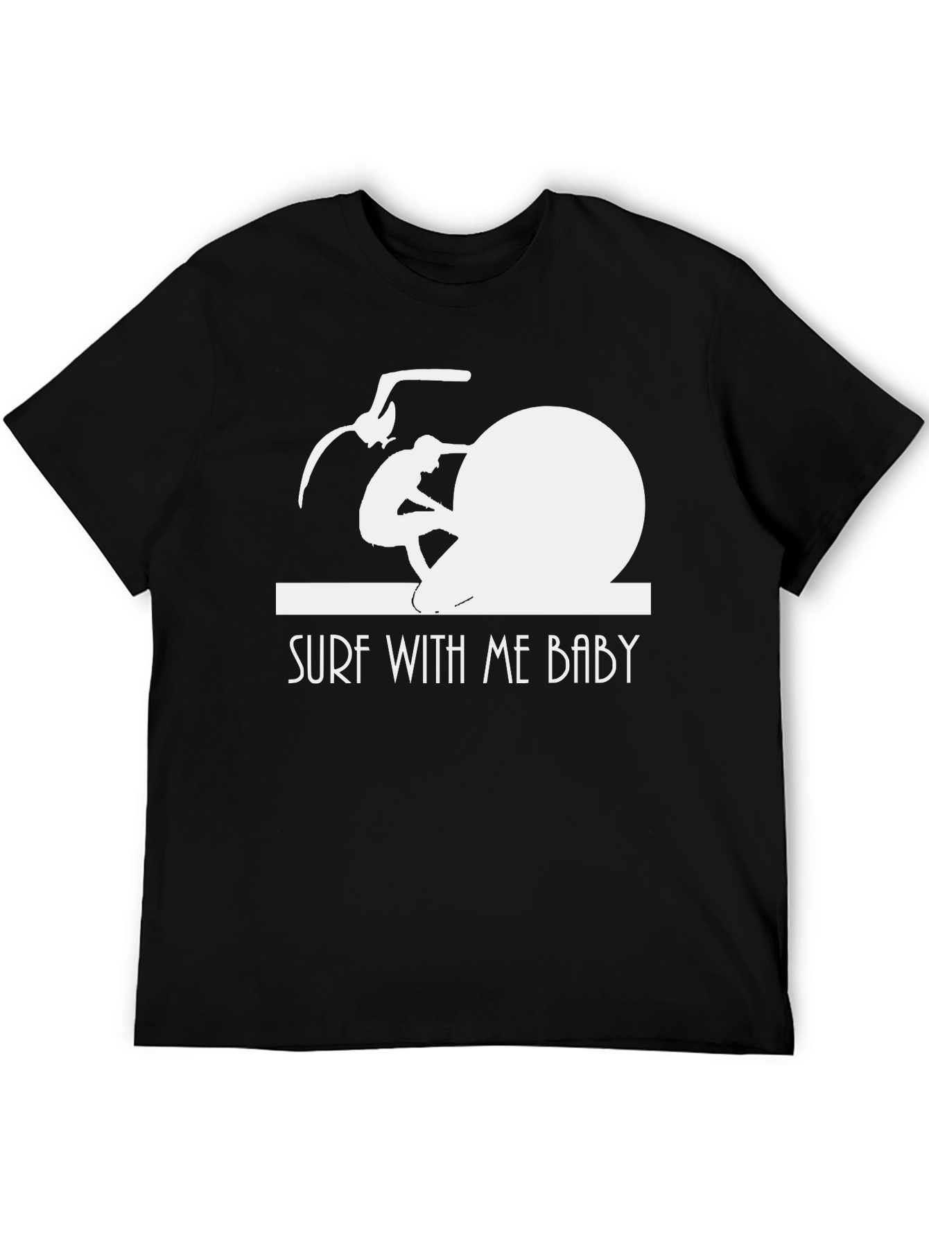 Surf With Me Baby T-Shirt - Black