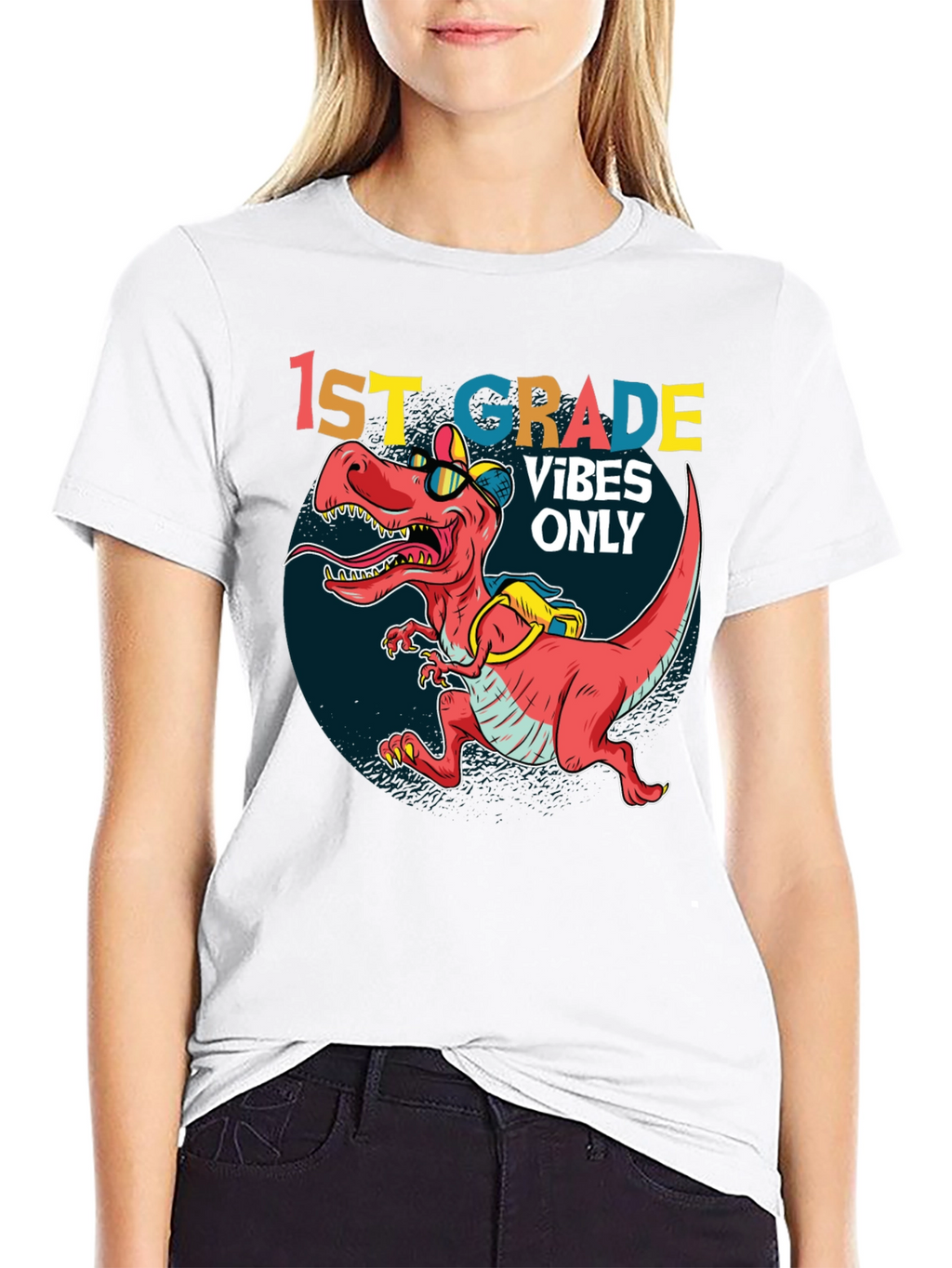 1st Grade Vibes Only T-Rex Tee