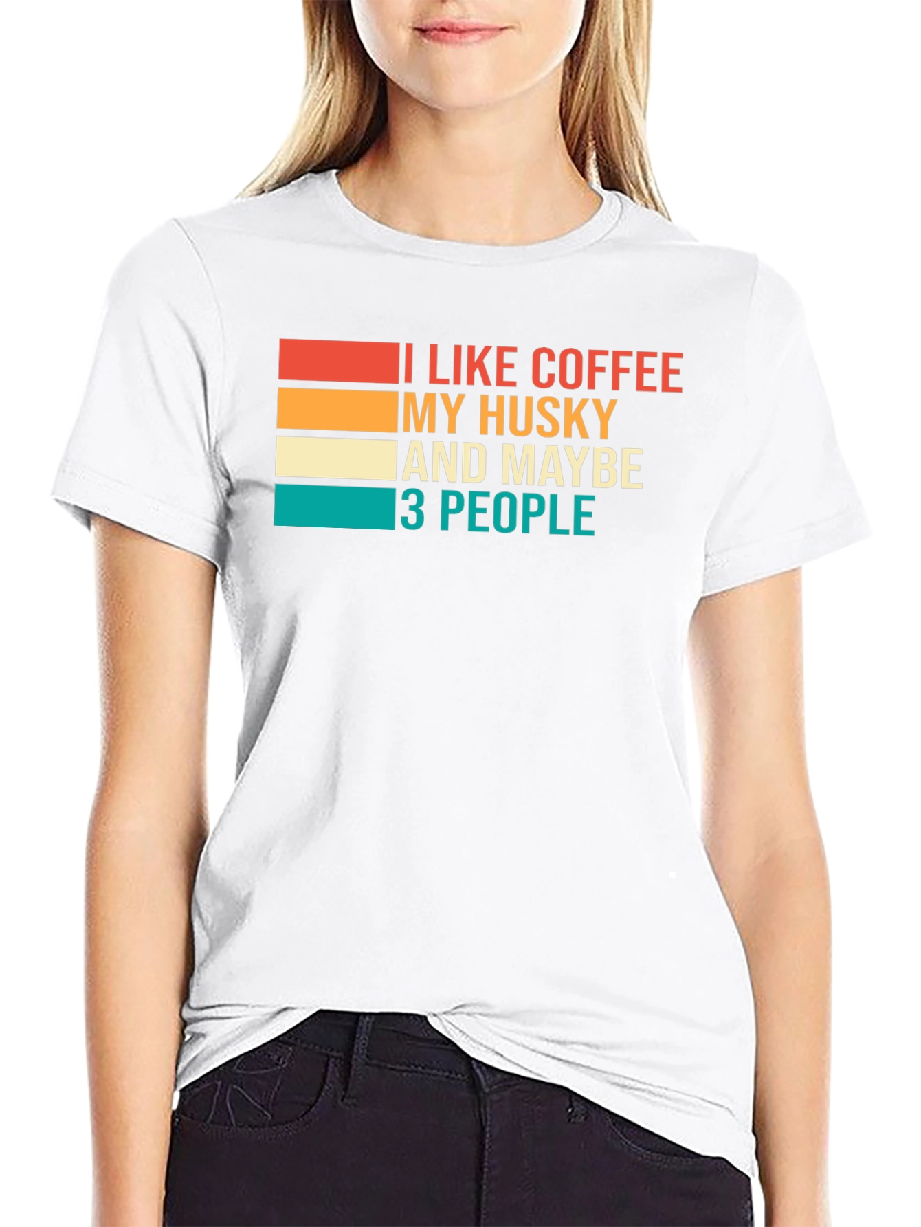 Coffee Husky & People Graphic Tee