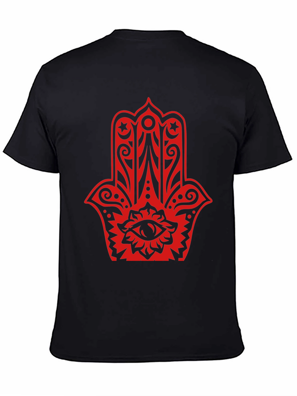 Red Hamsa Graphic Black T-Shirt