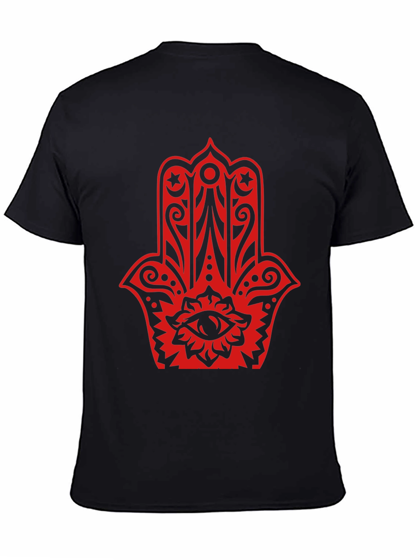 Red Hamsa Graphic Black T-Shirt