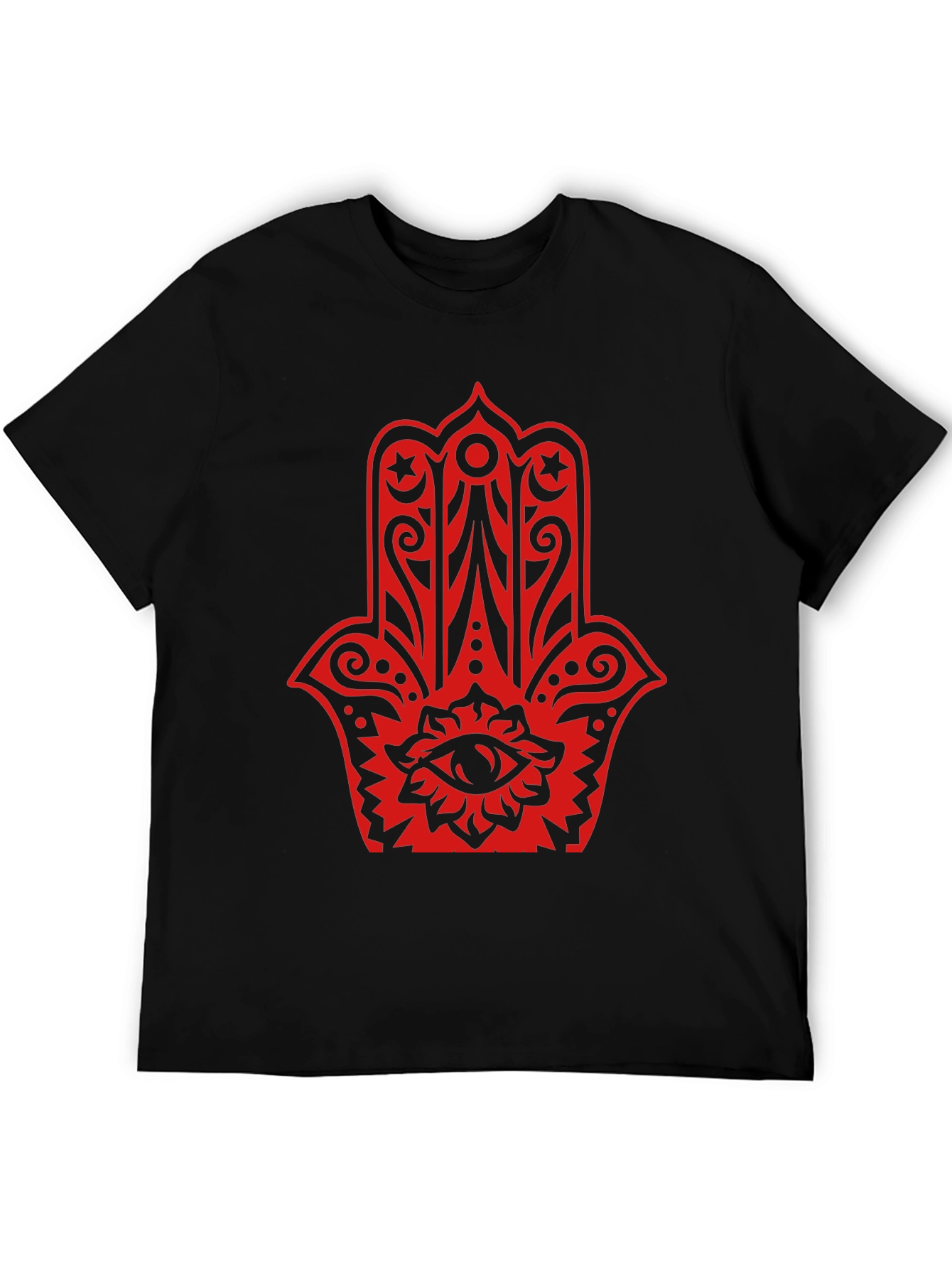 Red Hamsa Graphic Black T-Shirt