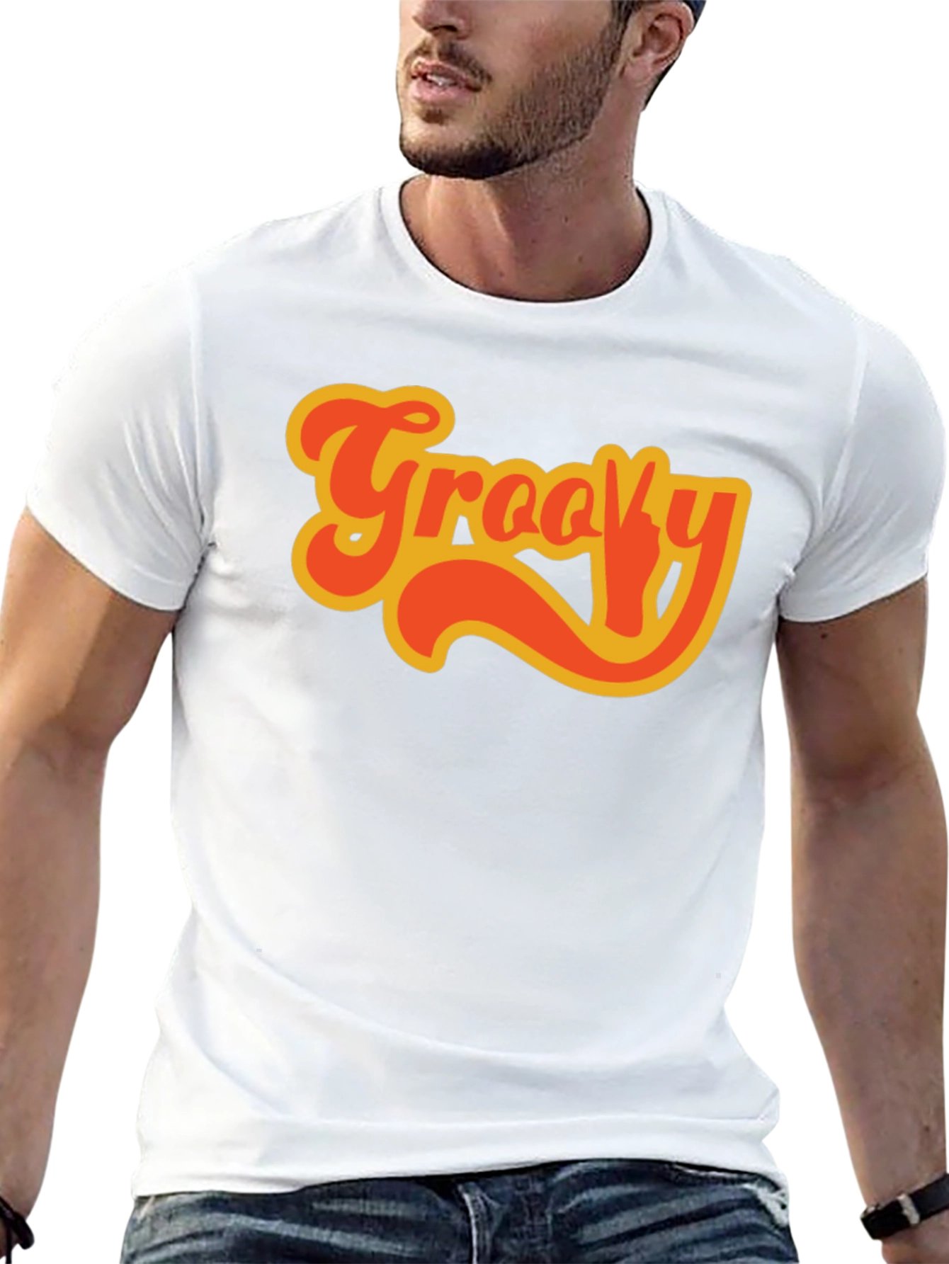 Groovy Retro Style Black T-Shirt