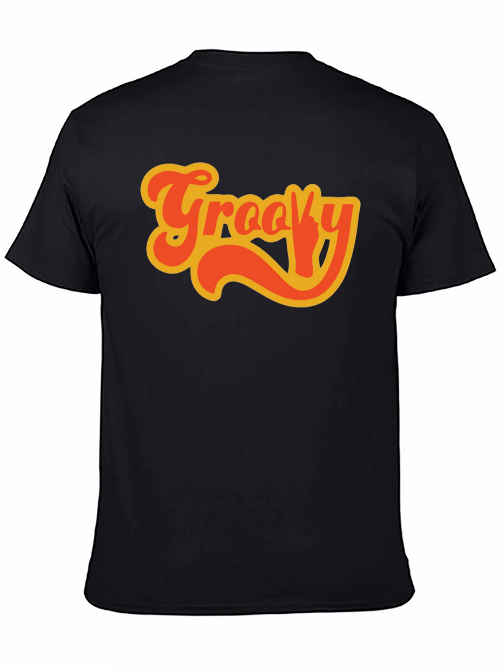 Groovy Retro Style Black T-Shirt