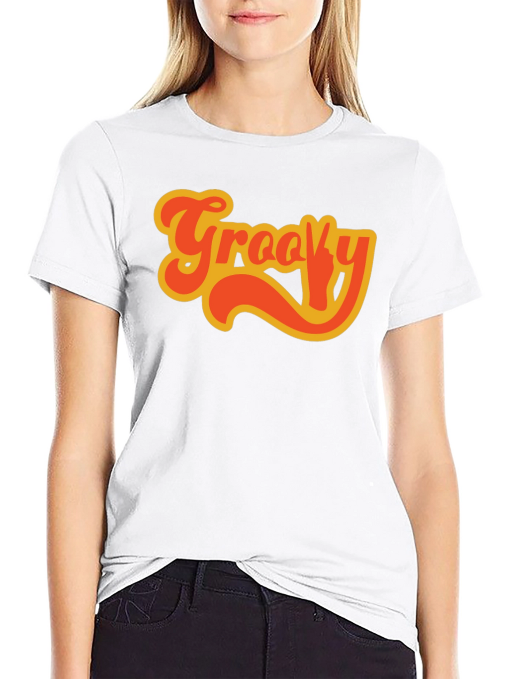 Groovy Retro Style Black T-Shirt