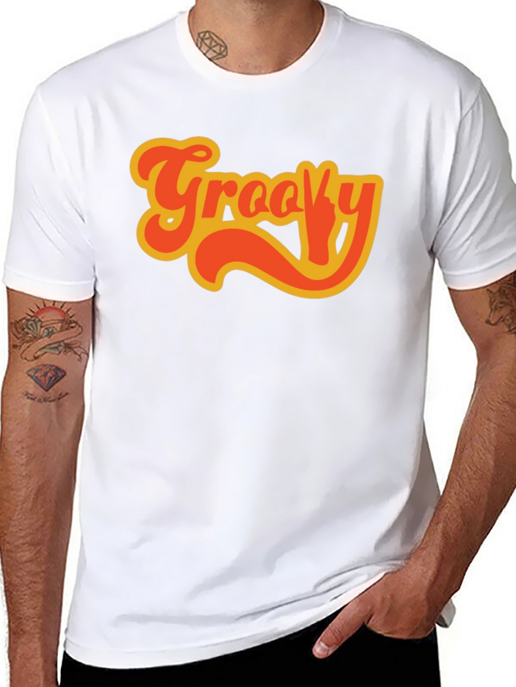 Groovy Retro Style Black T-Shirt