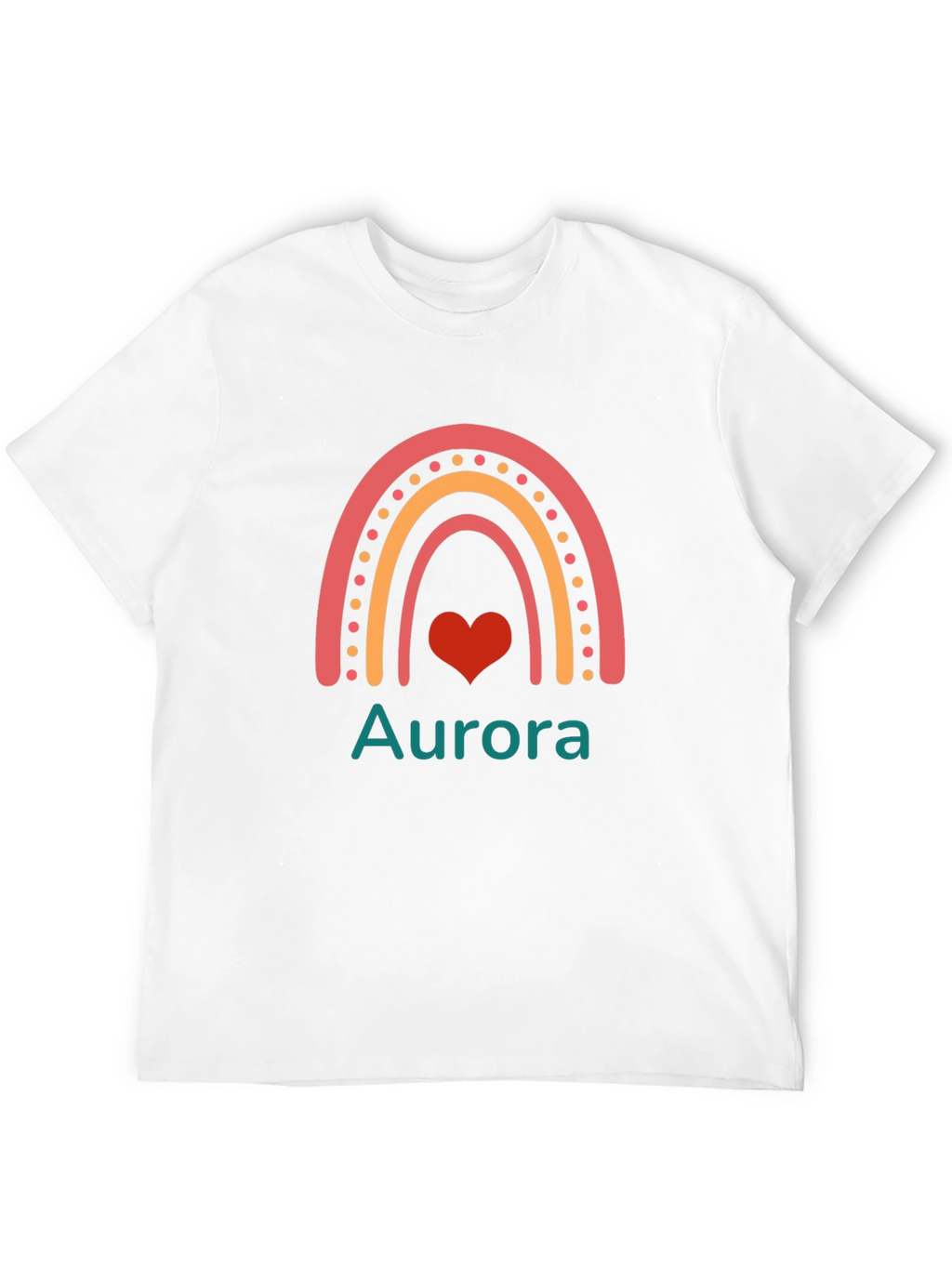 Aurora Rainbow Heart Graphic Black T-Shirt