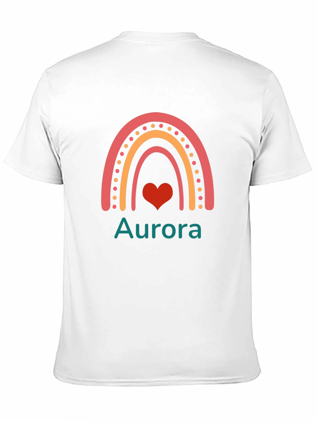 Aurora Rainbow Heart Graphic Black T-Shirt