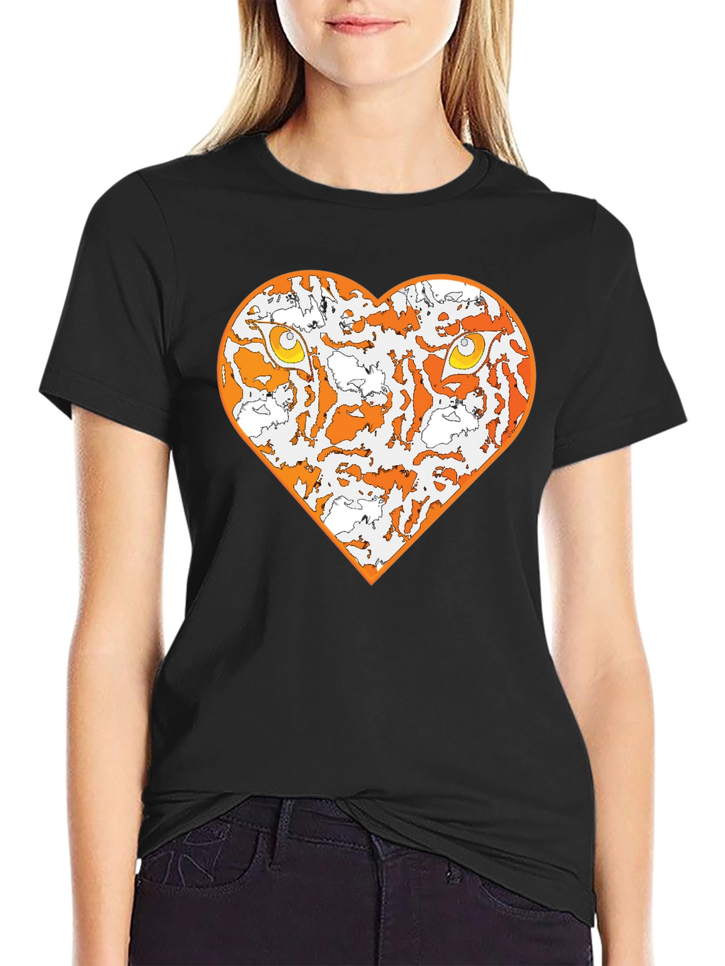 Tiger Heart Graphic Tee - Black