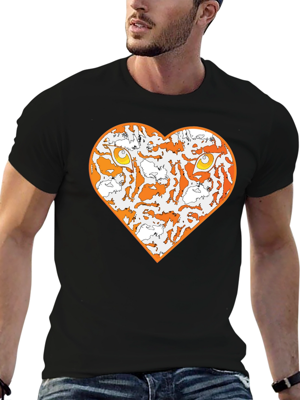 Tiger Heart Graphic Tee - Black