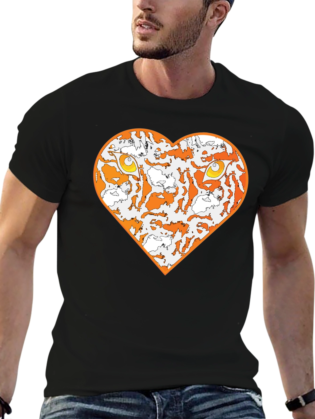 Tiger Heart Graphic Tee - Black