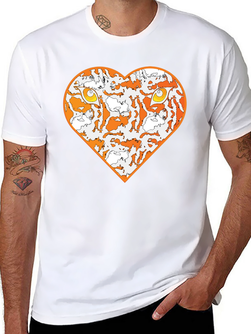 Tiger Heart Graphic Tee - Black