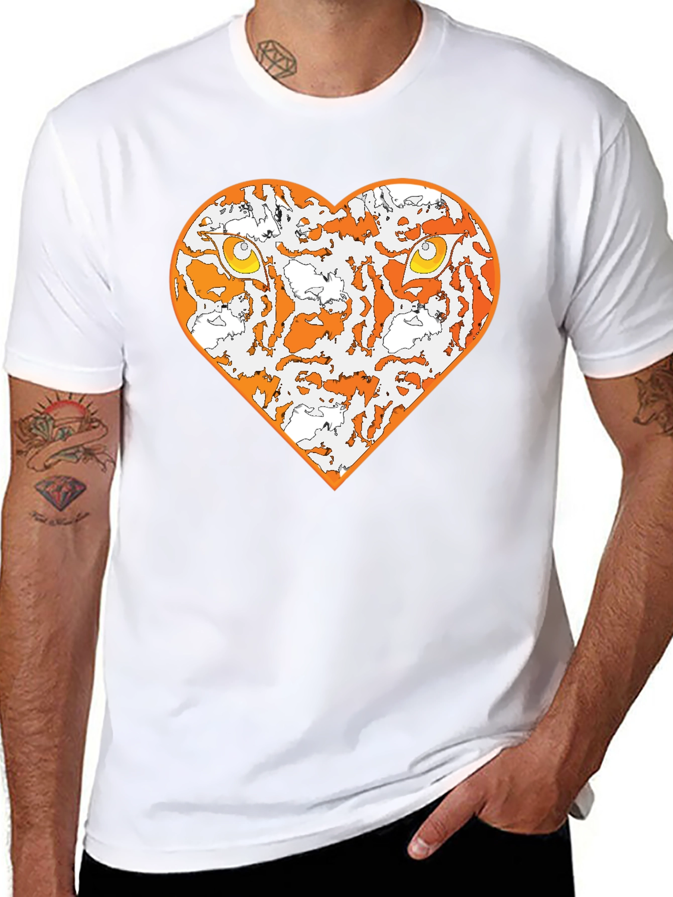 Tiger Heart Graphic Tee - Black