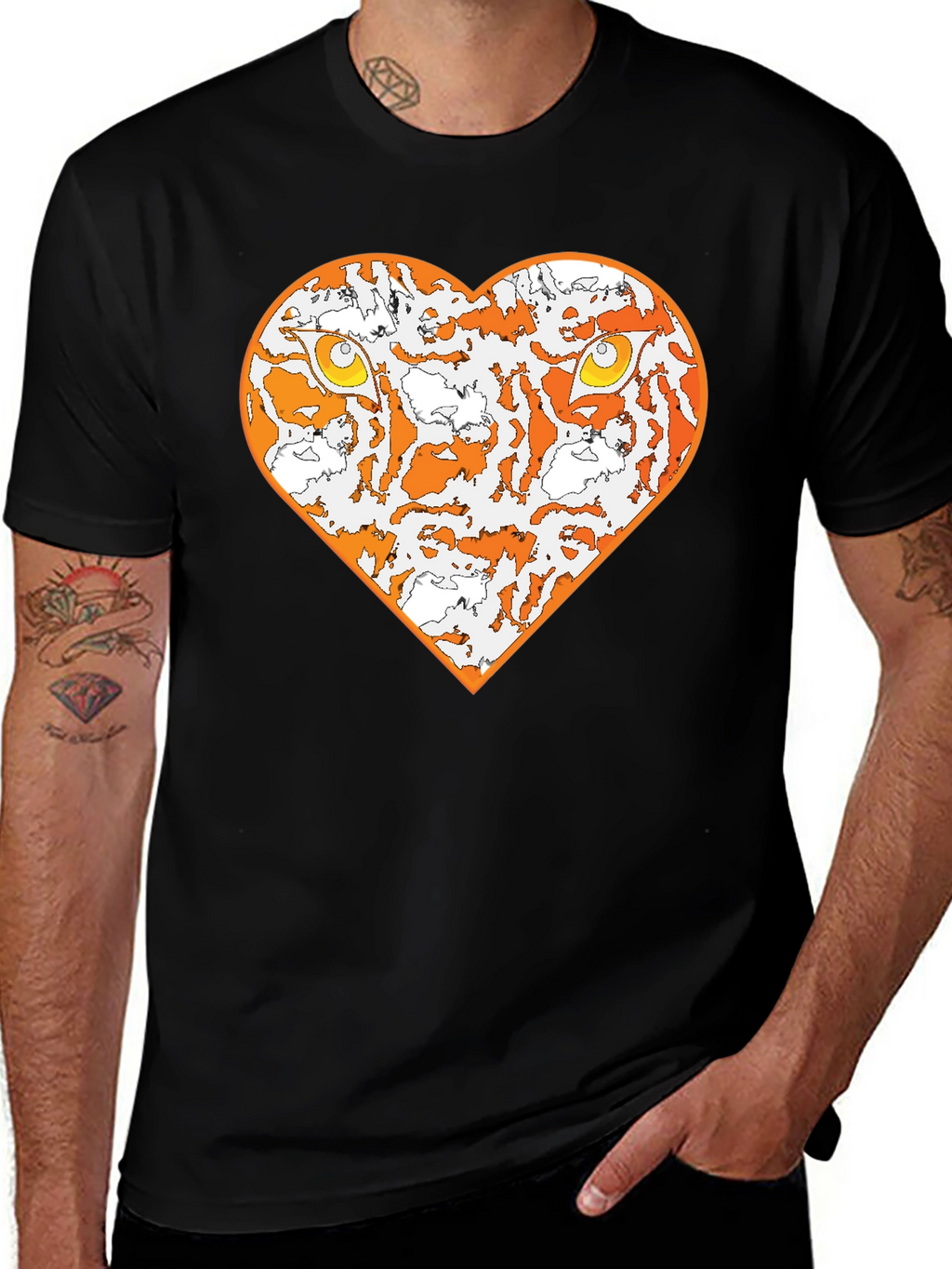 Tiger Heart Graphic Tee - Black