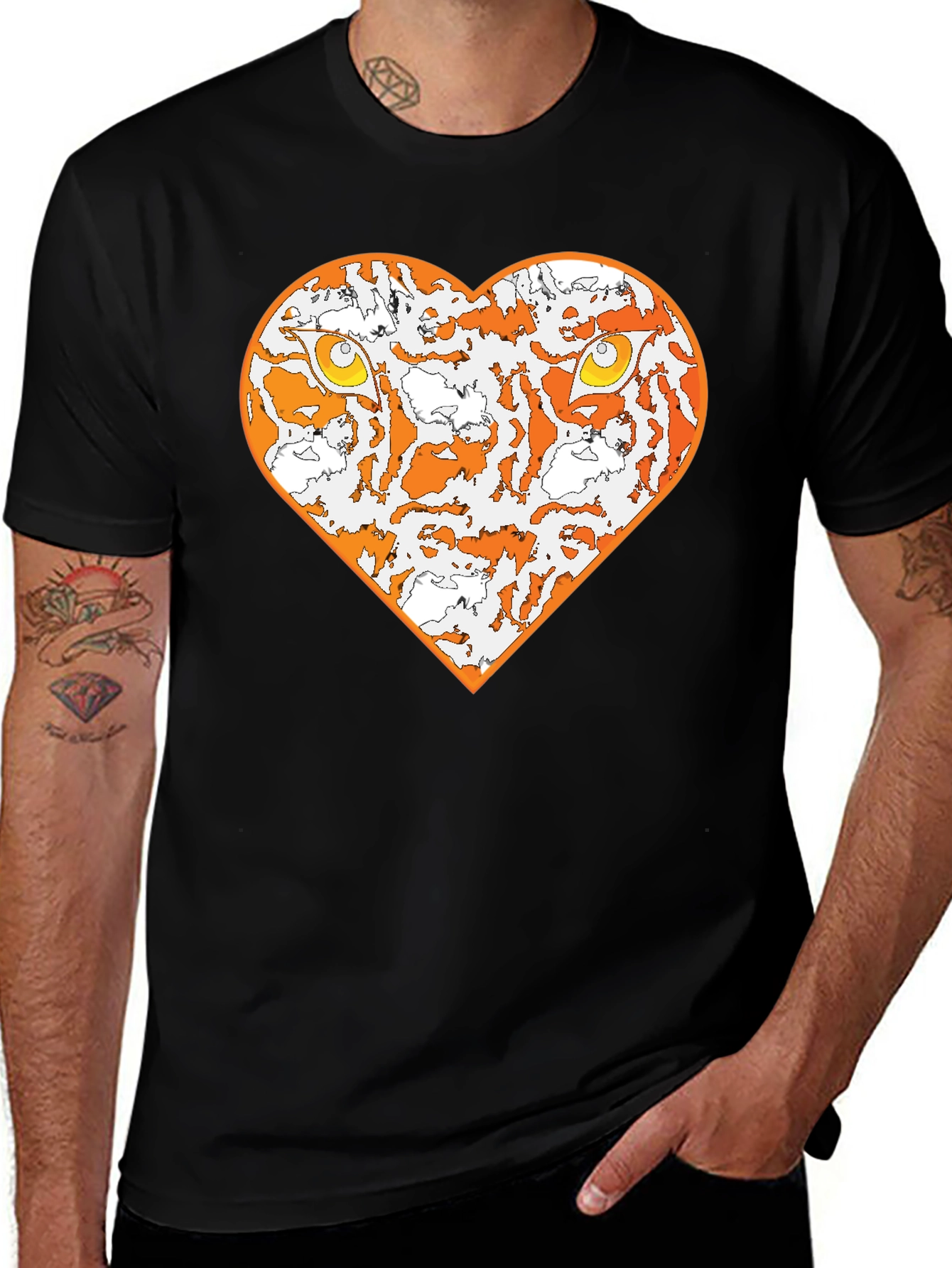 Tiger Heart Graphic Tee - Black