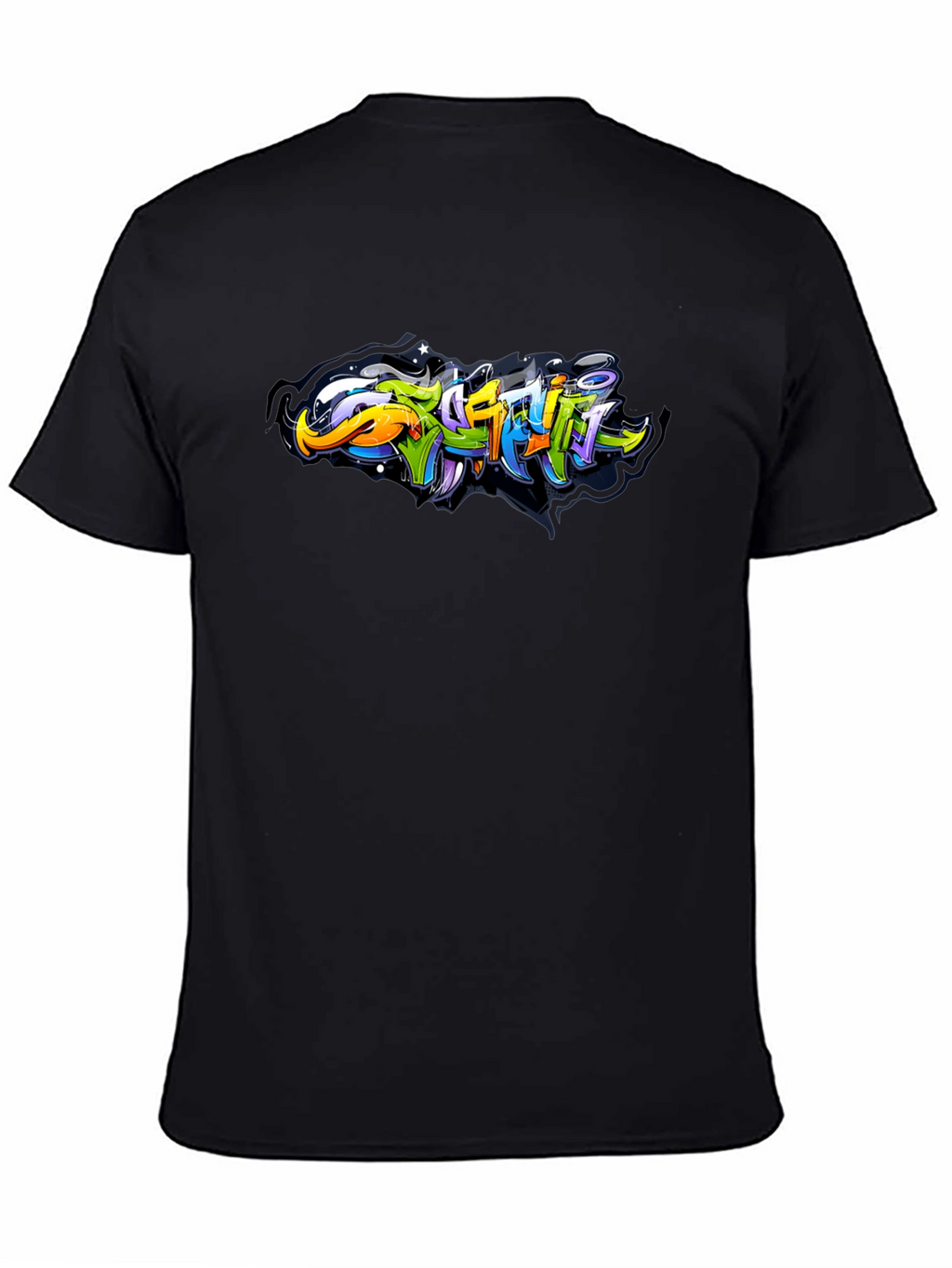 Urban Graffiti Art Black T-Shirt