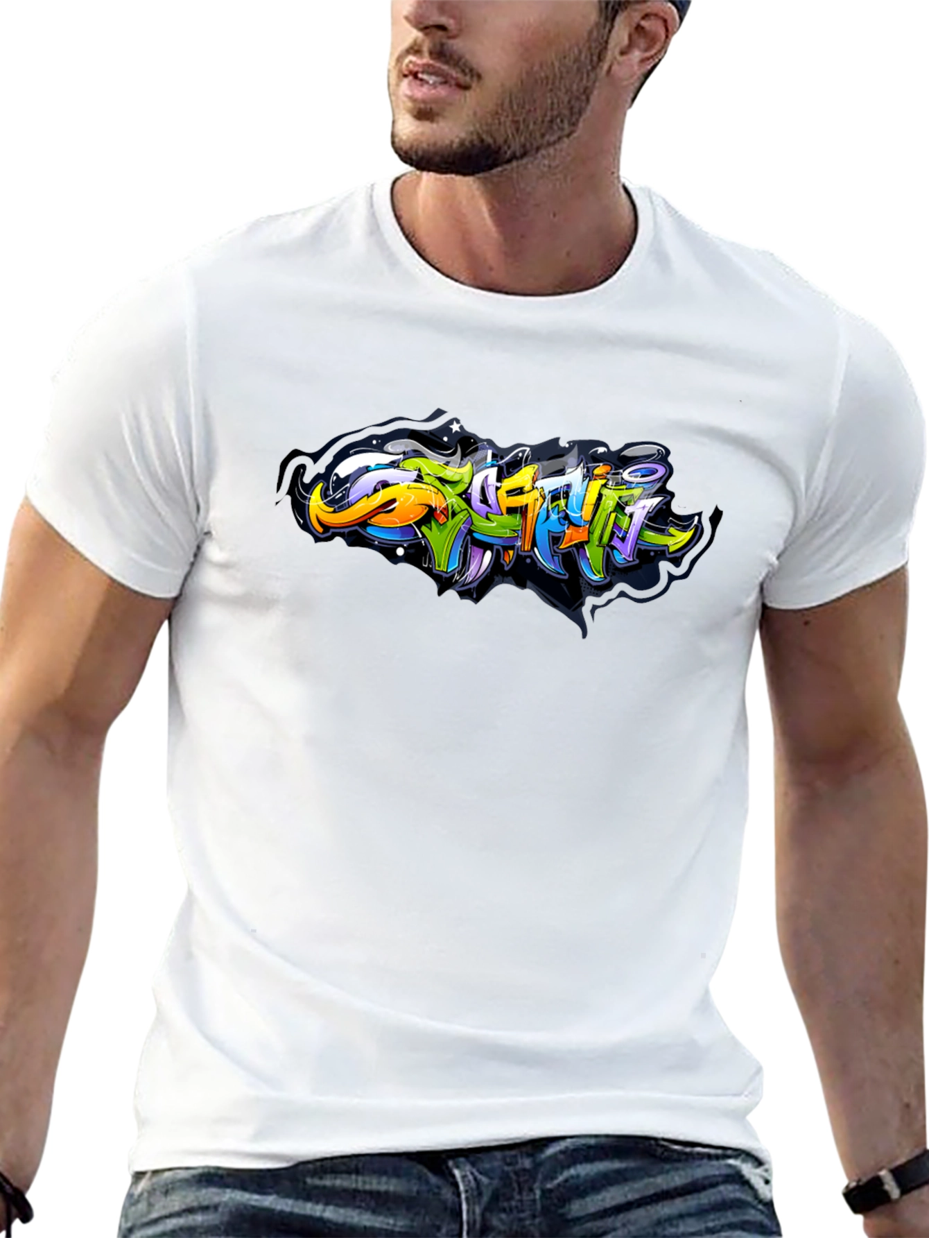 Urban Graffiti Art Black T-Shirt