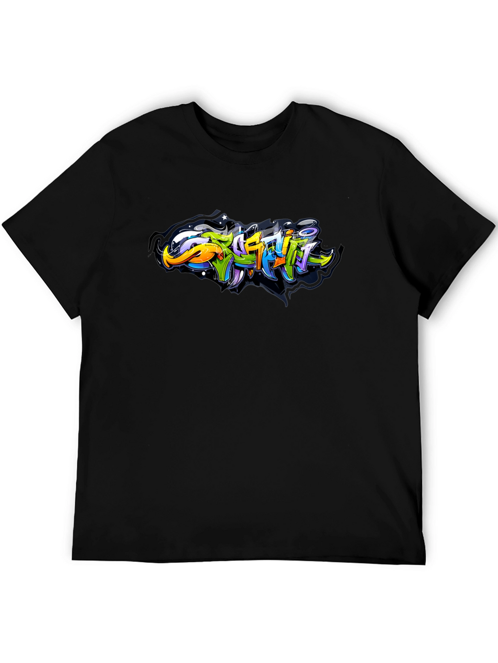 Urban Graffiti Art Black T-Shirt