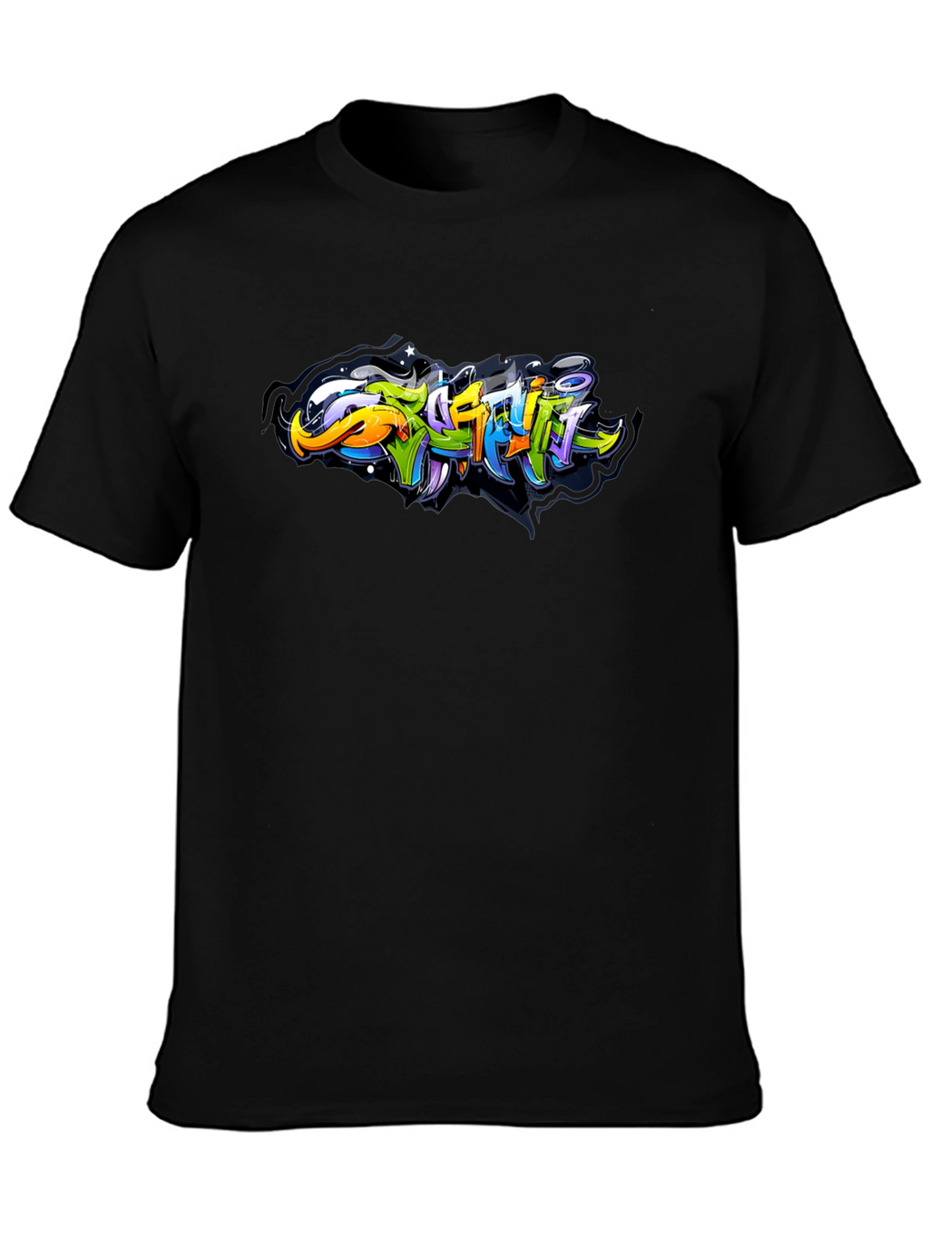 Urban Graffiti Art Black T-Shirt