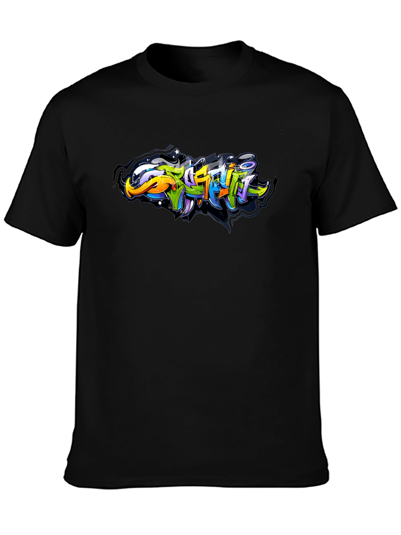 Urban Graffiti Art Black T-Shirt