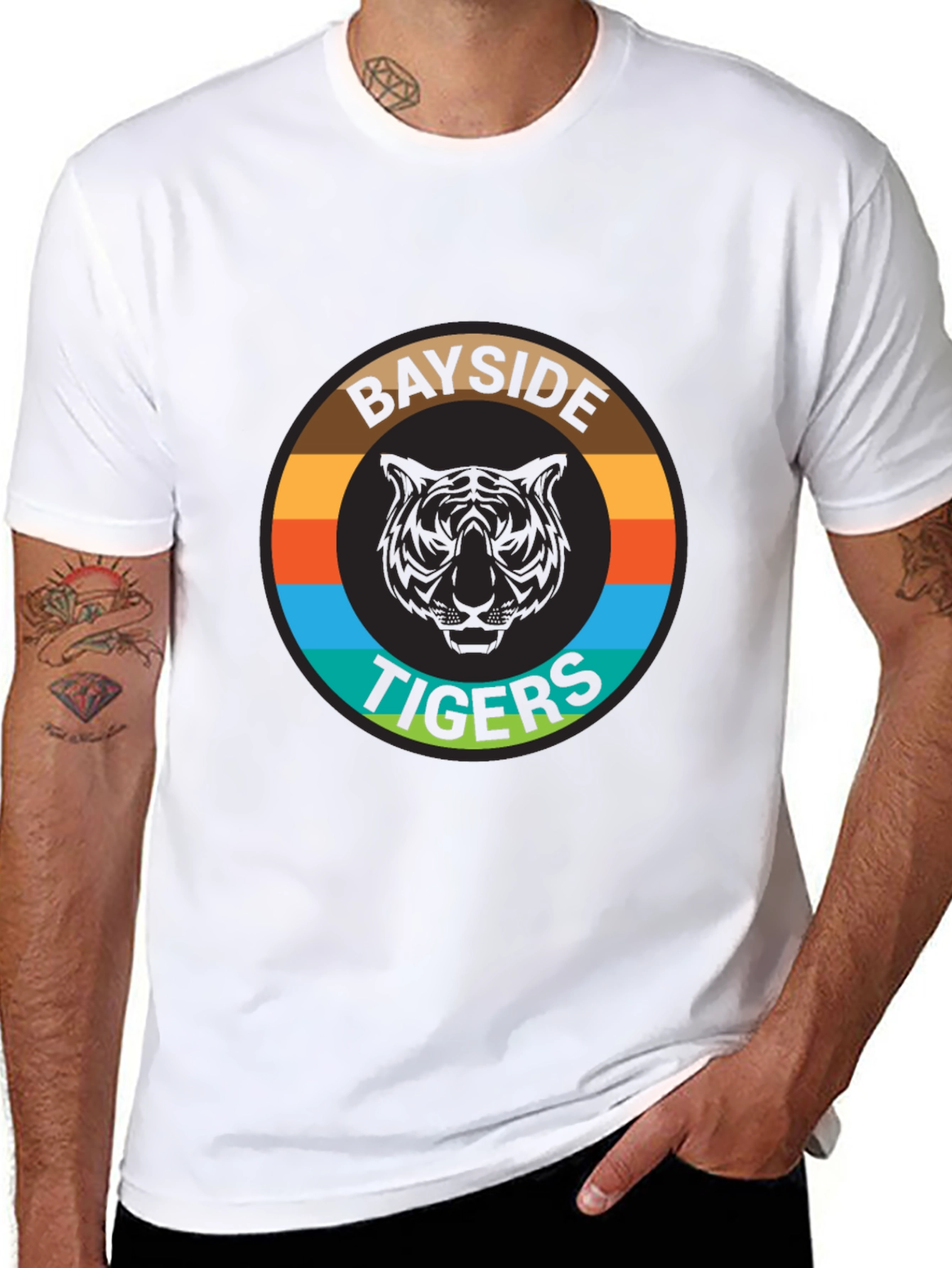 Bayside Tigers Graphic Tee - Retro Style T-Shirt