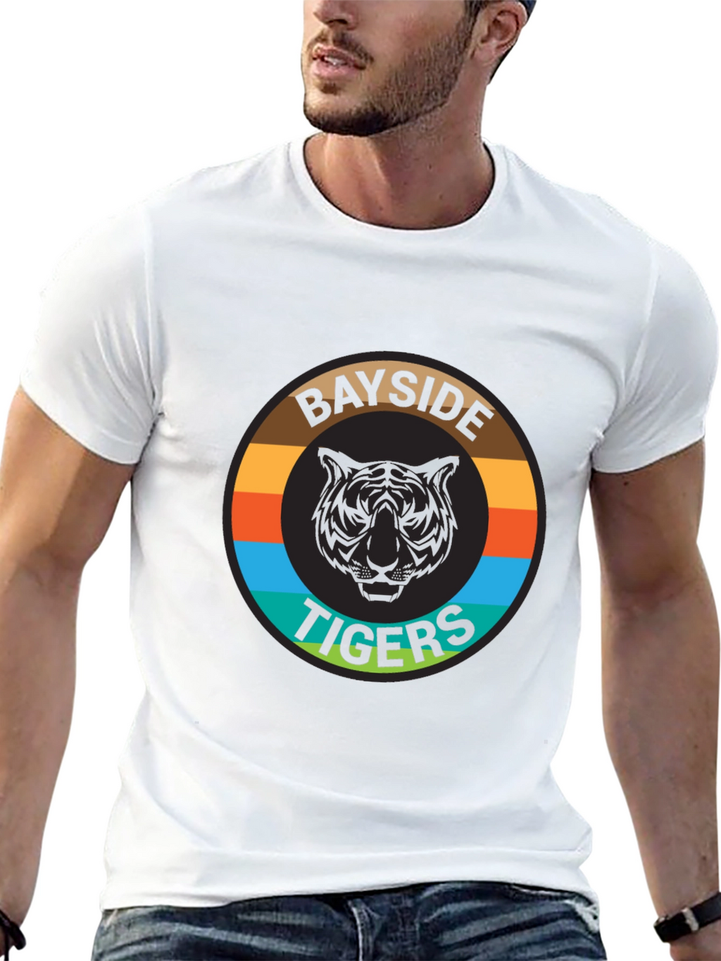 Bayside Tigers Graphic Tee - Retro Style T-Shirt