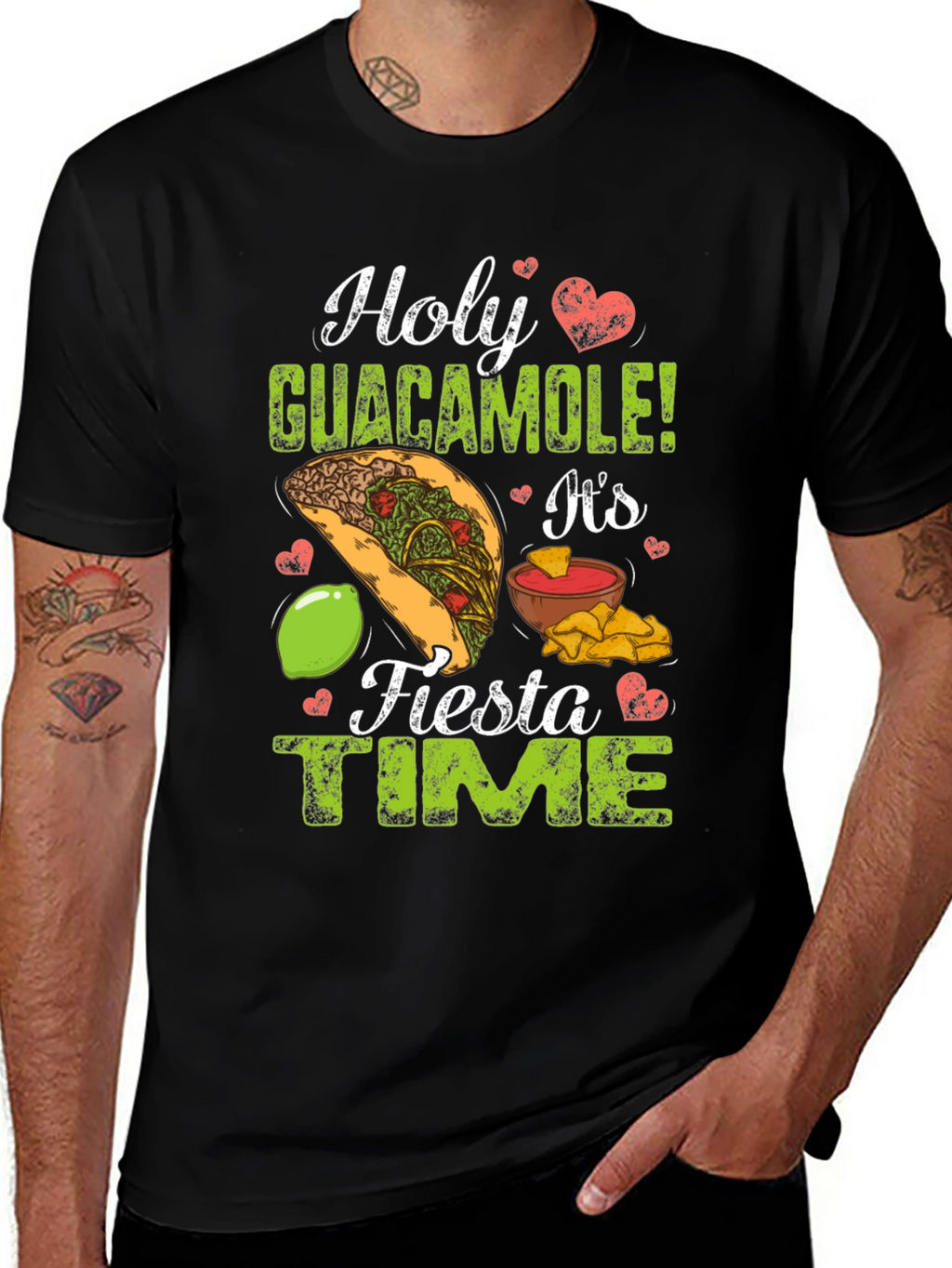 Holy Guacamole Fiesta Time Graphic T-Shirt