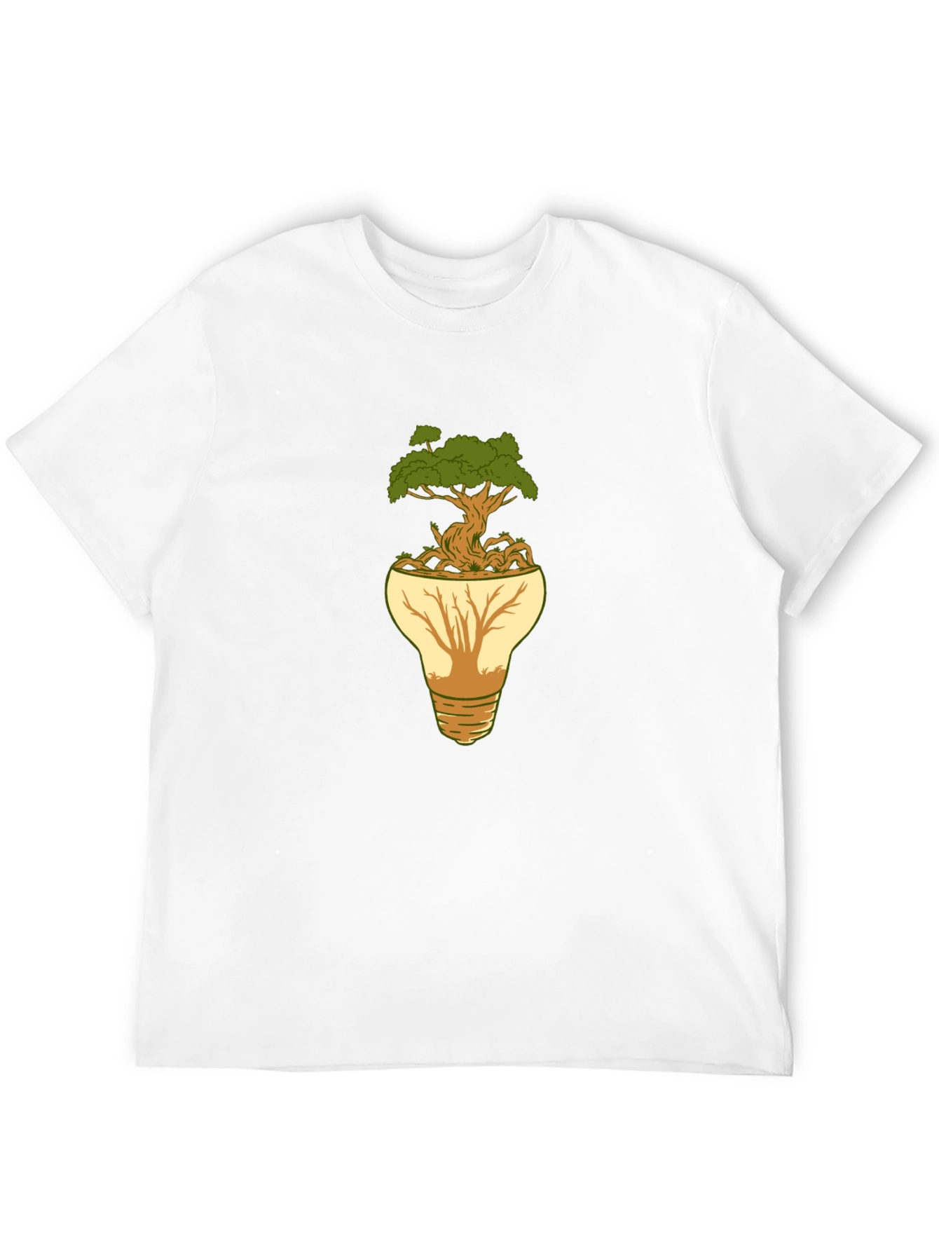 Eco-Friendly Tree Bulb Graphic T-Shirt