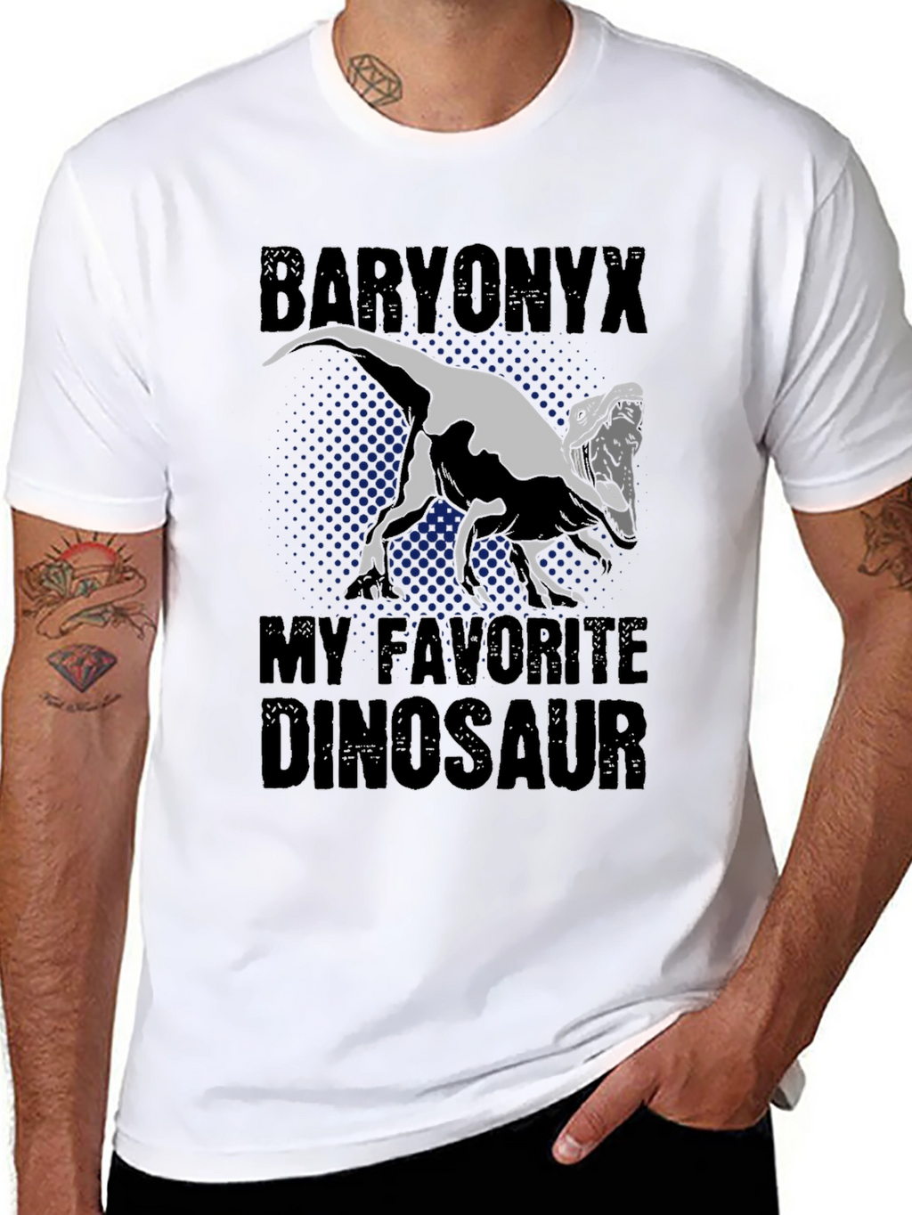 Baryonyx Dinosaur Graphic Tee - Black T-Shirt