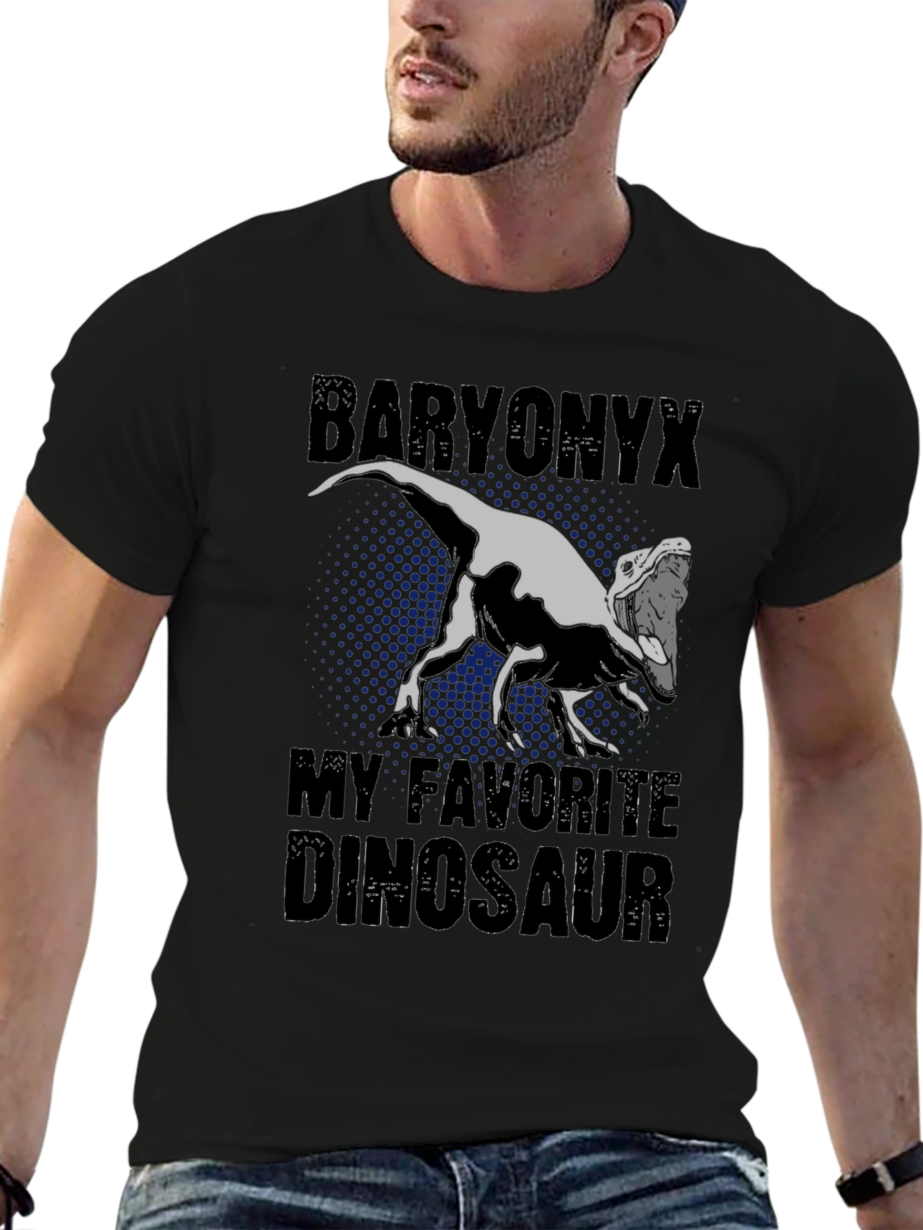 Baryonyx Dinosaur Graphic Tee - Black T-Shirt