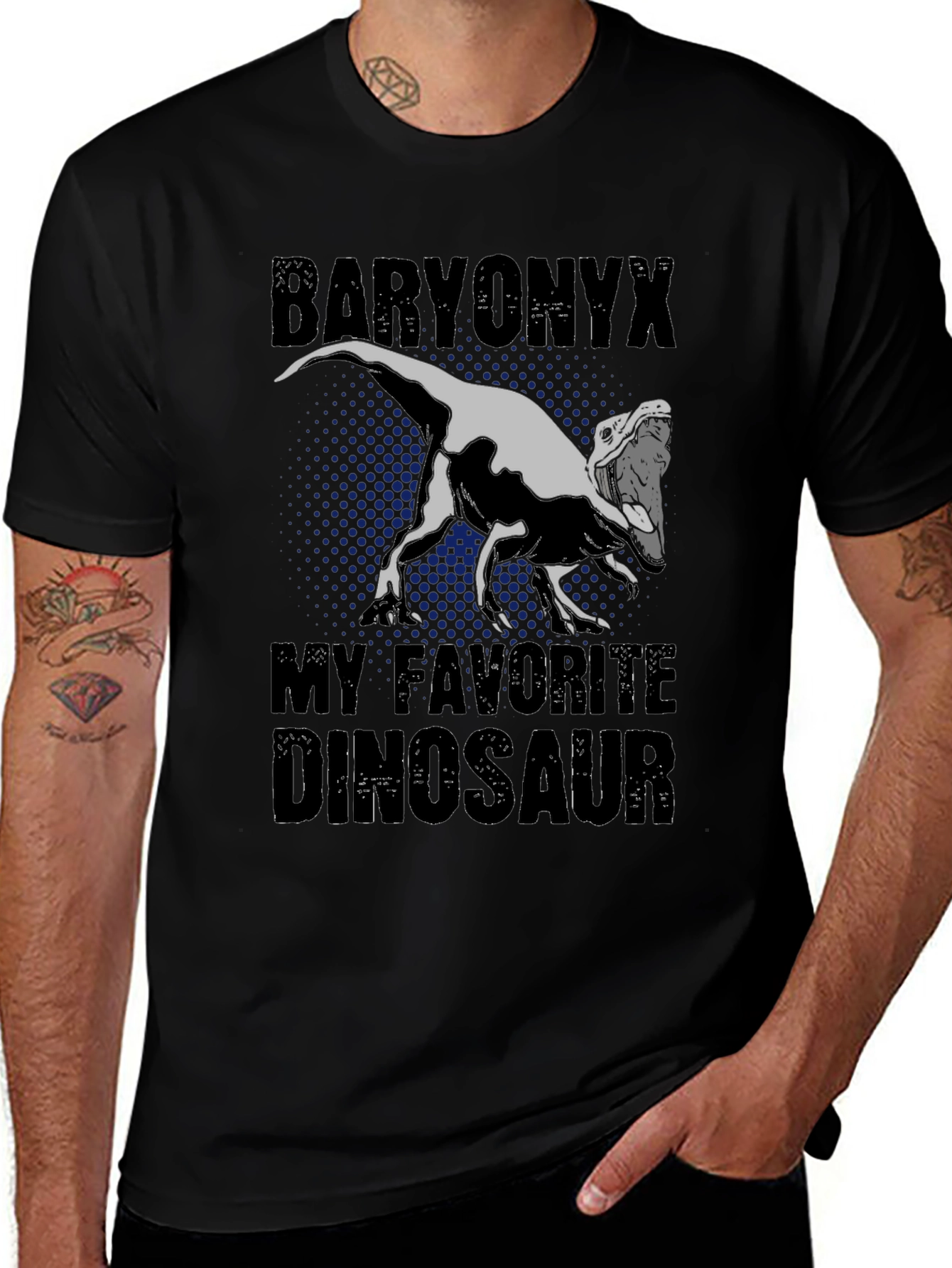 Baryonyx Dinosaur Graphic Tee - Black T-Shirt