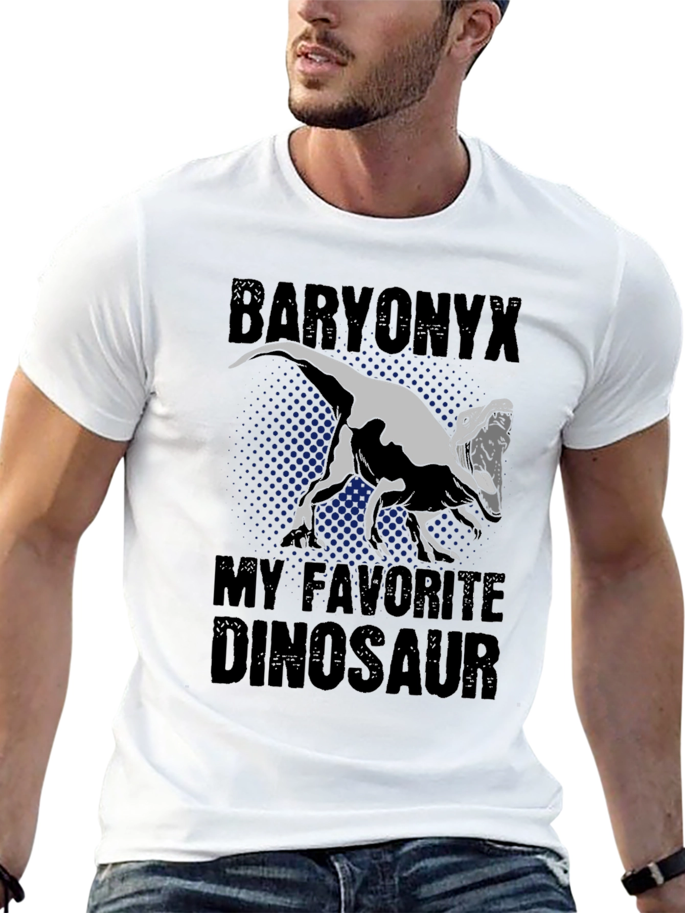 Baryonyx Dinosaur Graphic Tee - Black T-Shirt
