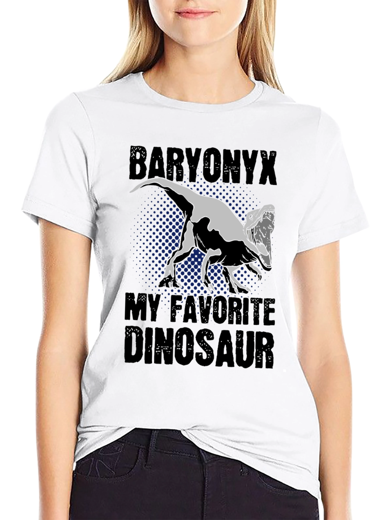 Baryonyx Dinosaur Graphic Tee - Black T-Shirt