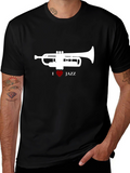 I Heart Jazz Trumpet Black T-Shirt