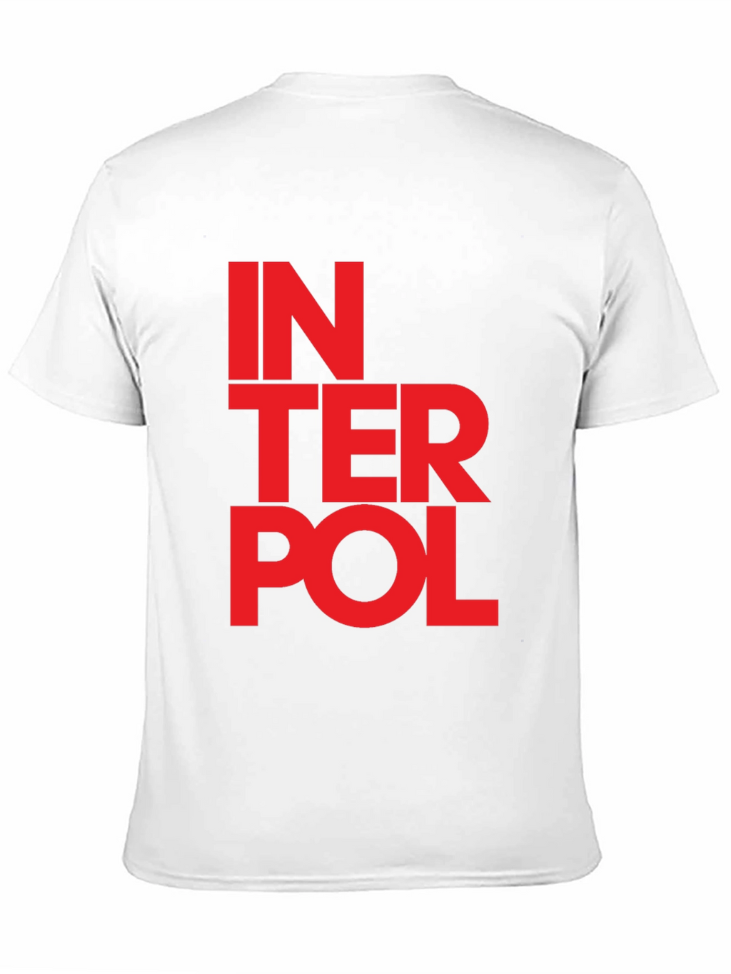 Interpol Graphic T-Shirt - Bold Red Text on Black
