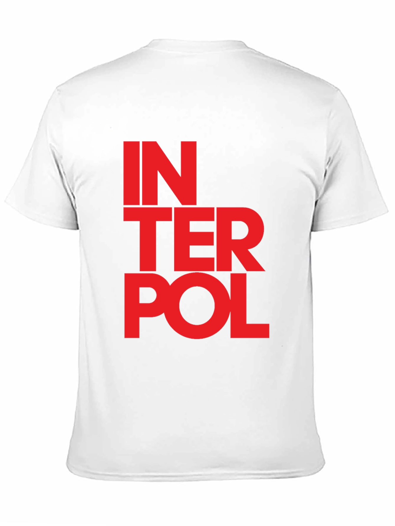 Interpol Graphic T-Shirt - Bold Red Text on Black