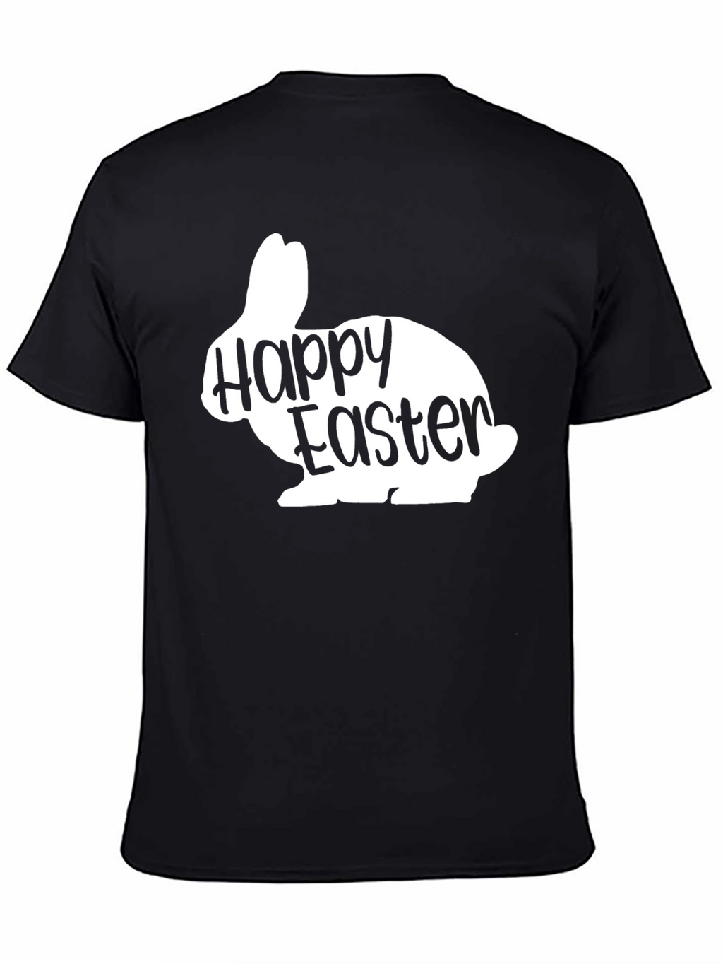 Happy Easter Bunny Silhouette Black T-Shirt