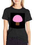 Pink Mushroom Graphic Tee - Unique Design